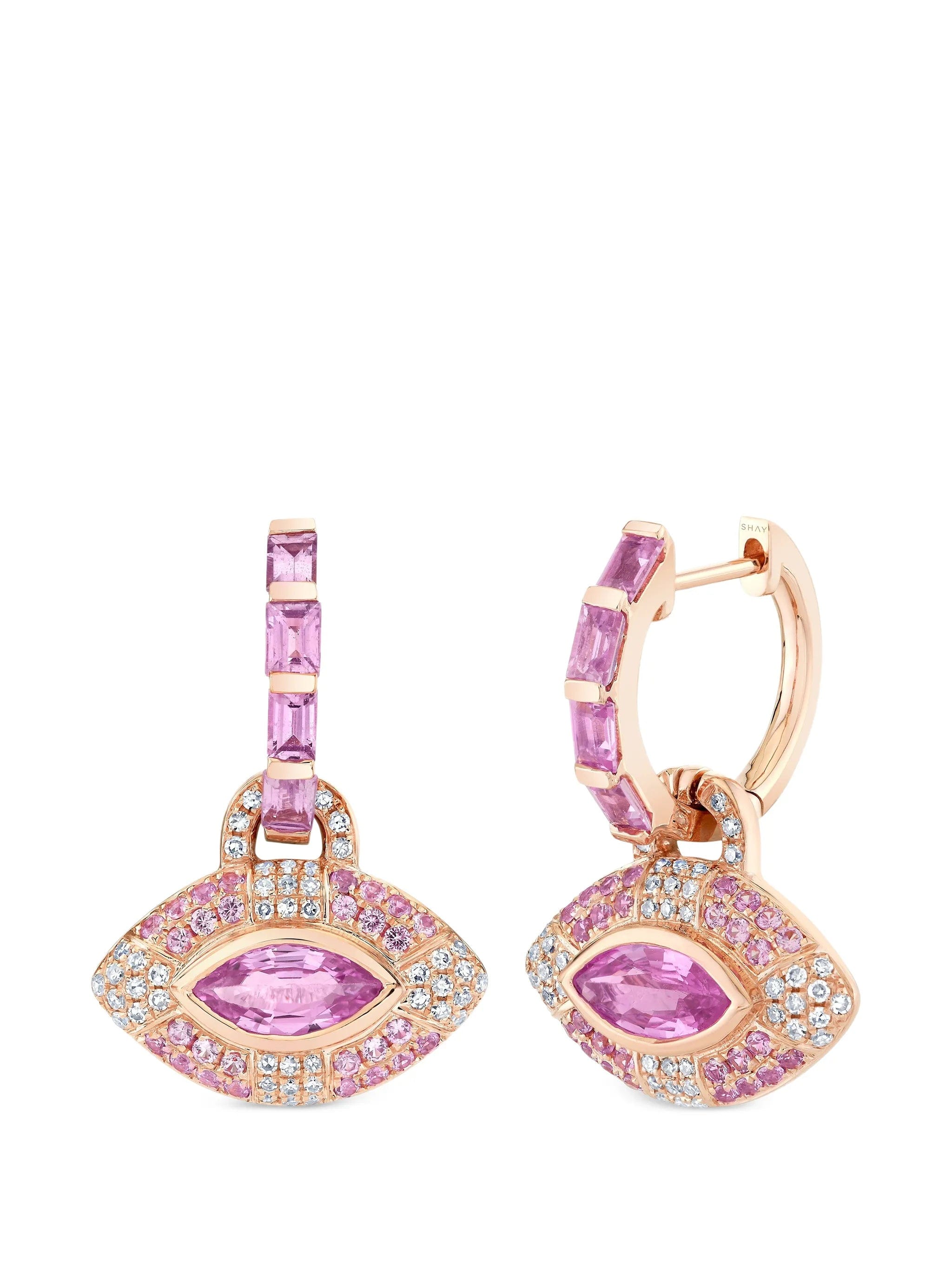 SHAY sapphire and diamond hoop earrings