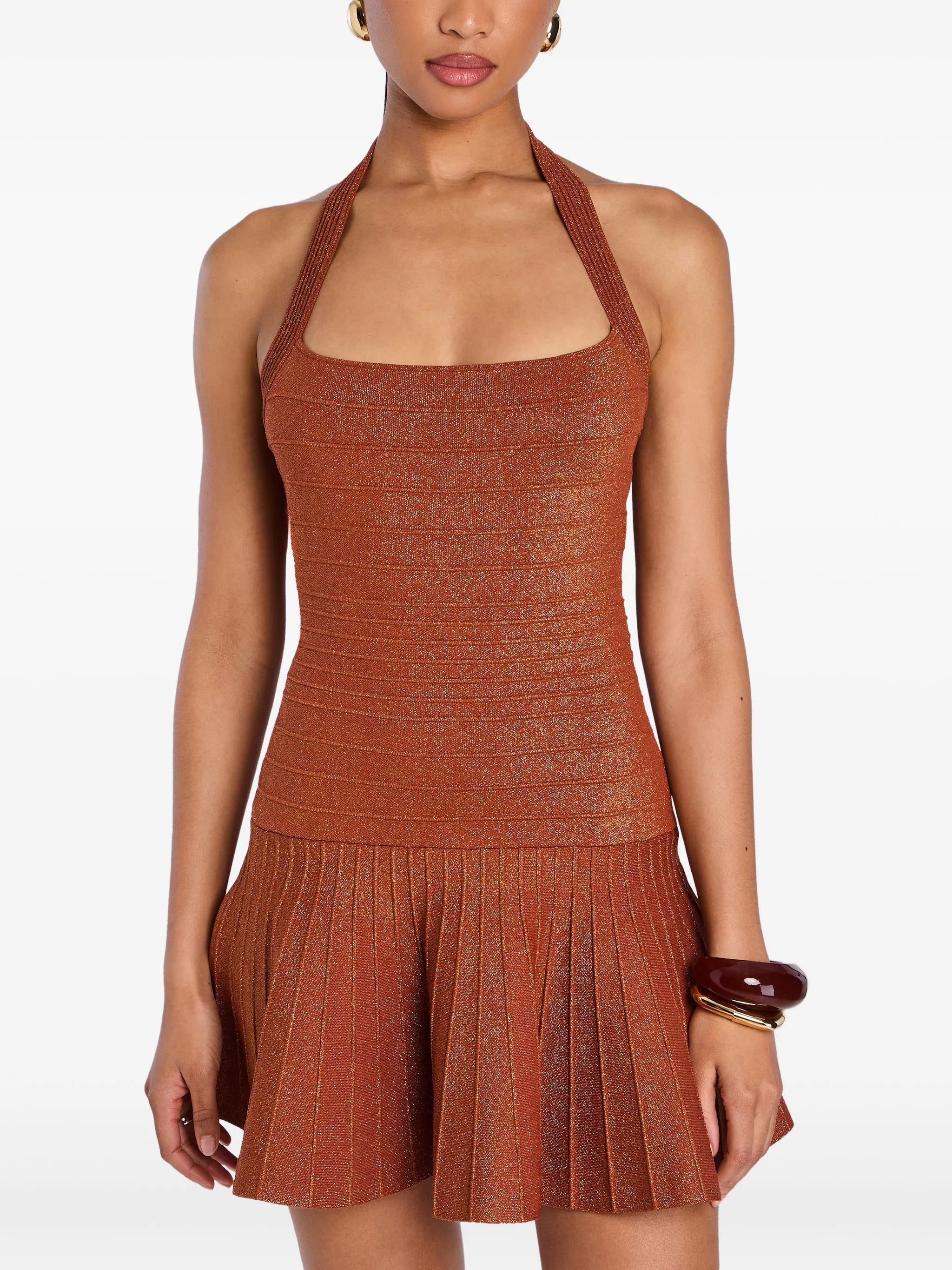 Retrofete Serenna pleated-skirt mini dress