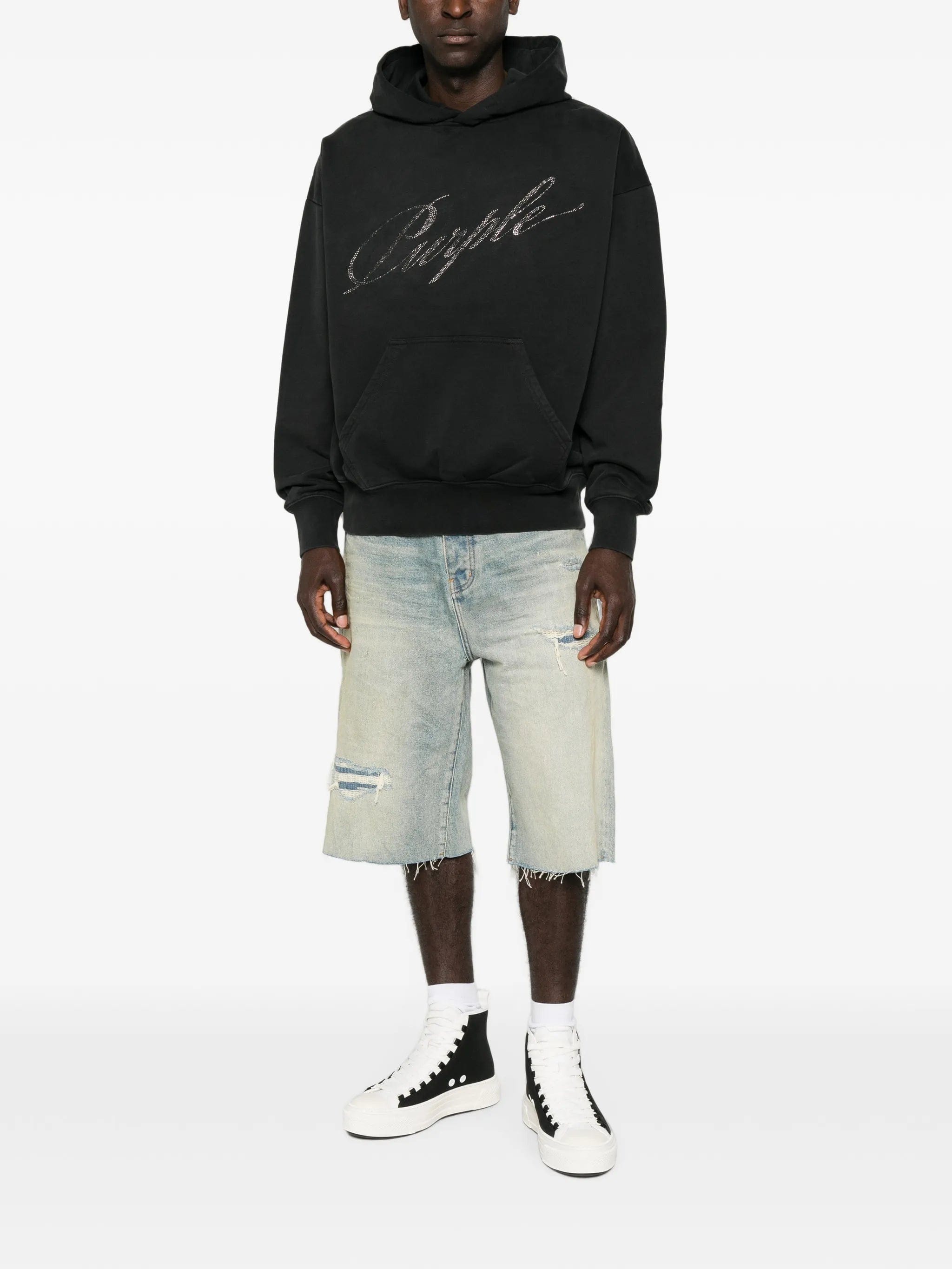 Purple Brand crystal-logo hoodie
