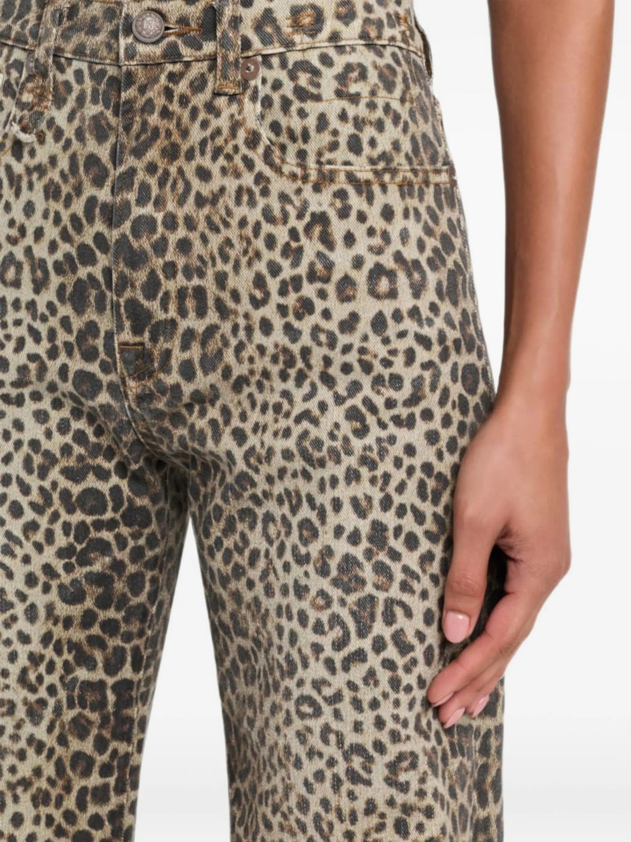 R13 leopard-print Jane jeans