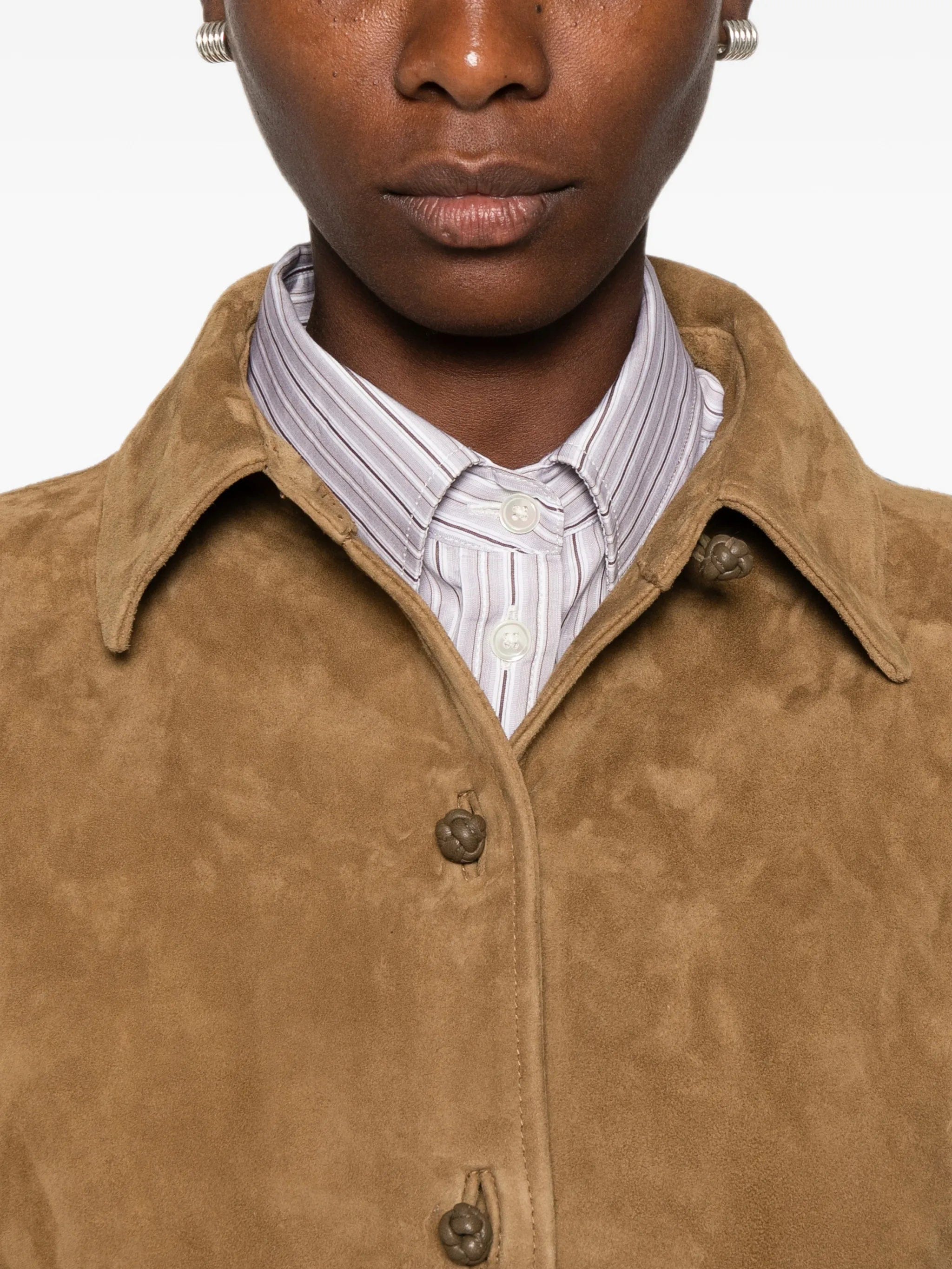 Róhe mandarin-fastening coat
