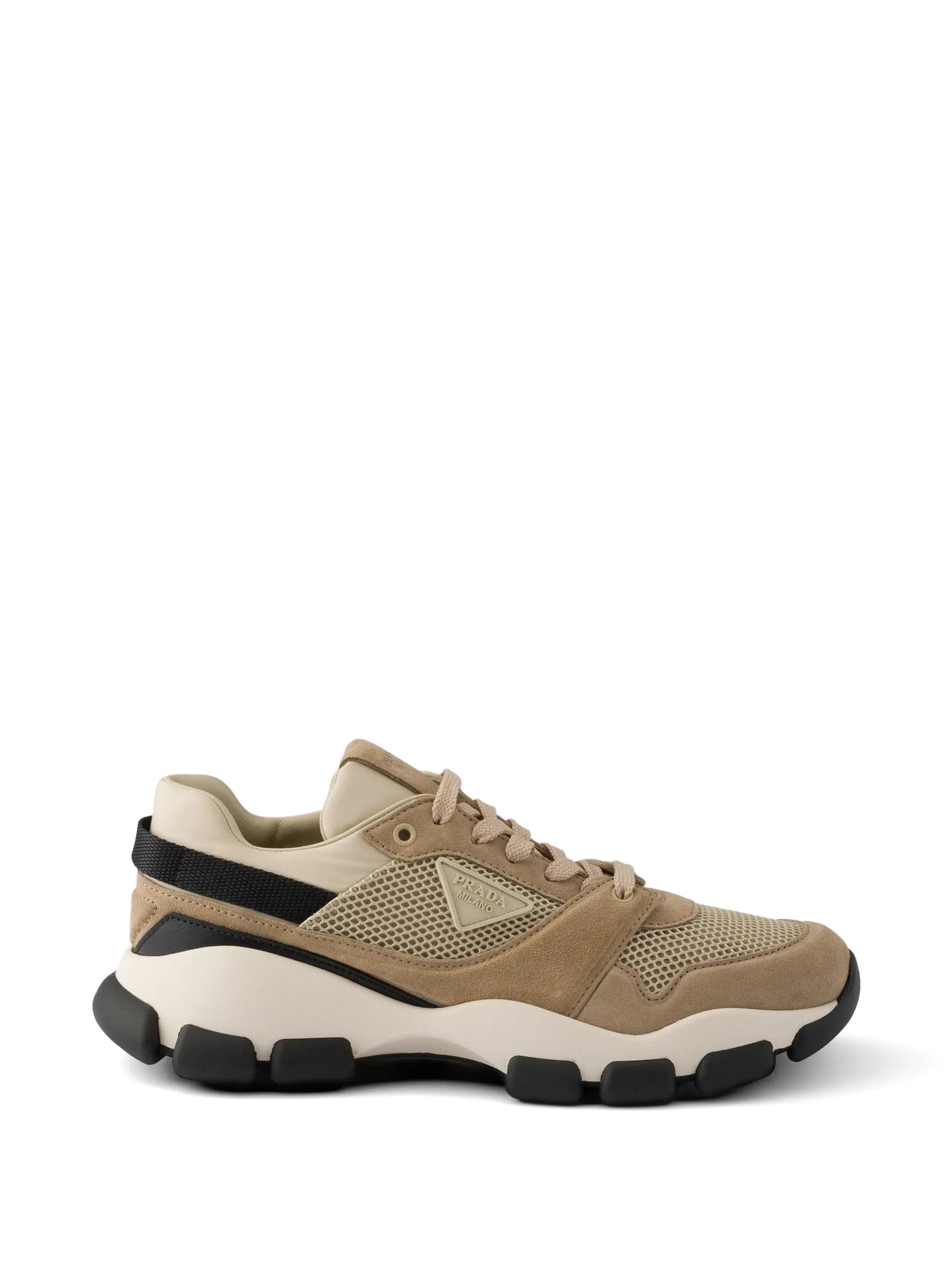 Prada suede-panelled mesh sneakers