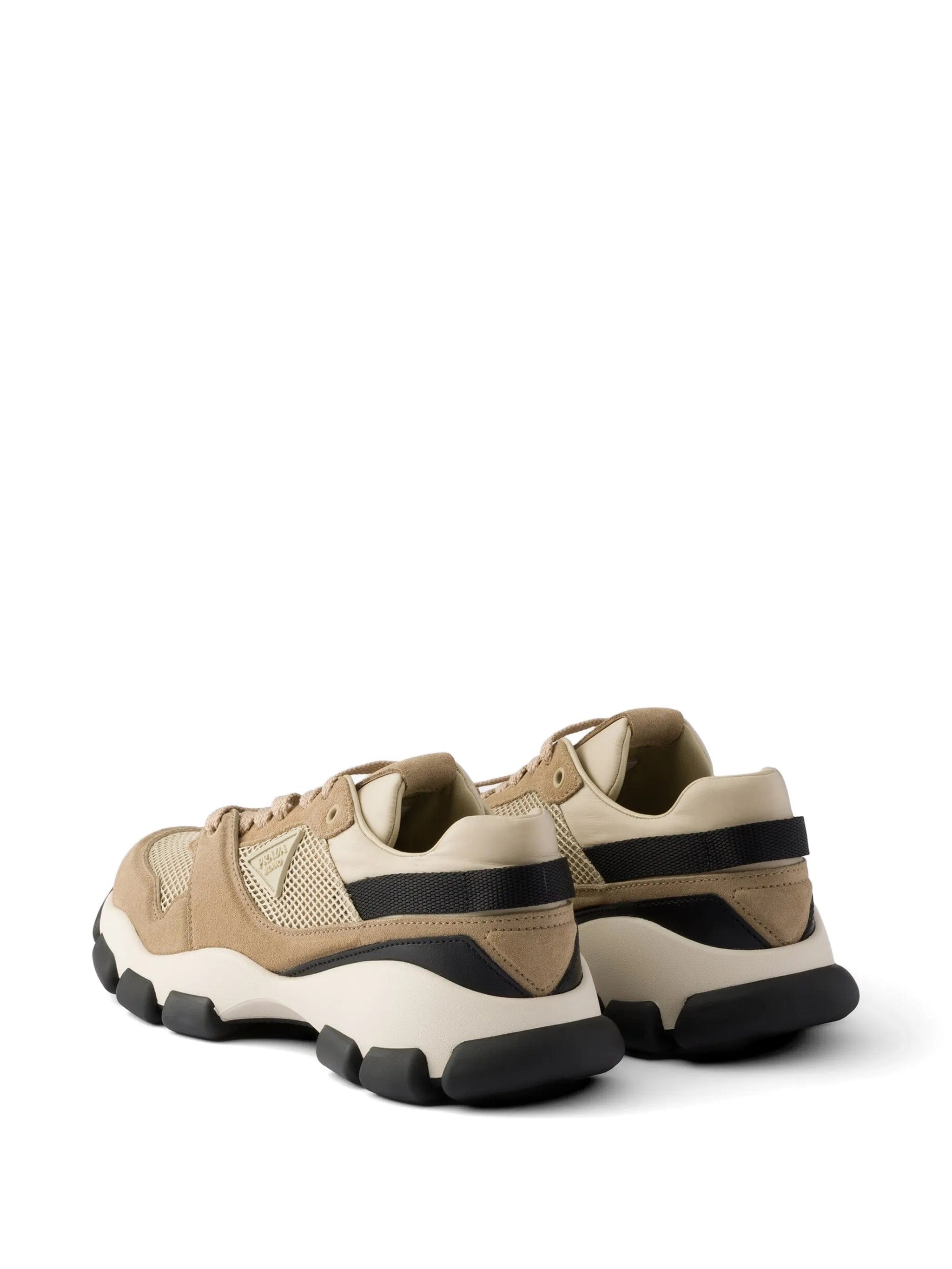 Prada suede-panelled mesh sneakers