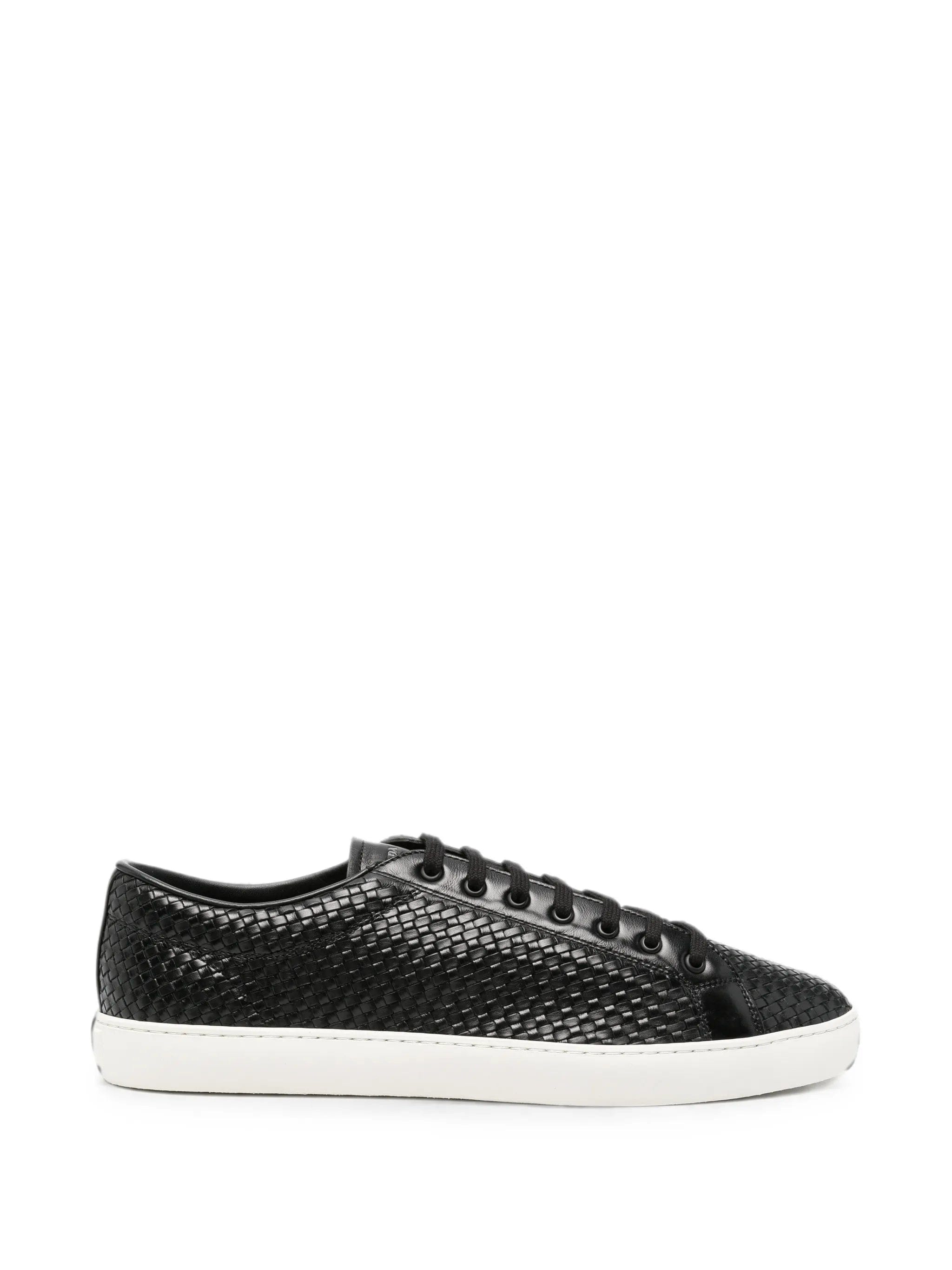 Prada Intreccio woven lace-up sneakers