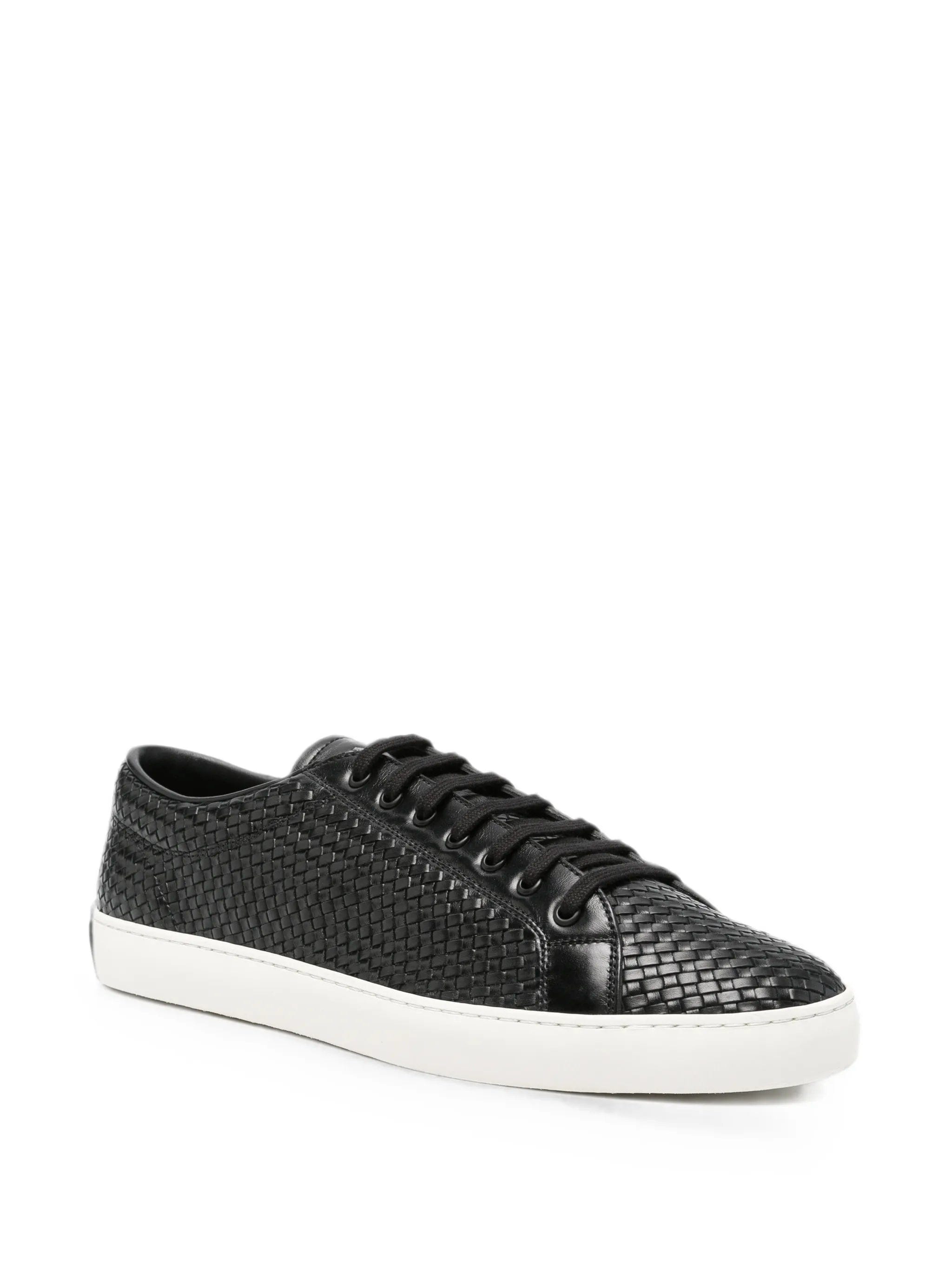 Prada Intreccio woven lace-up sneakers