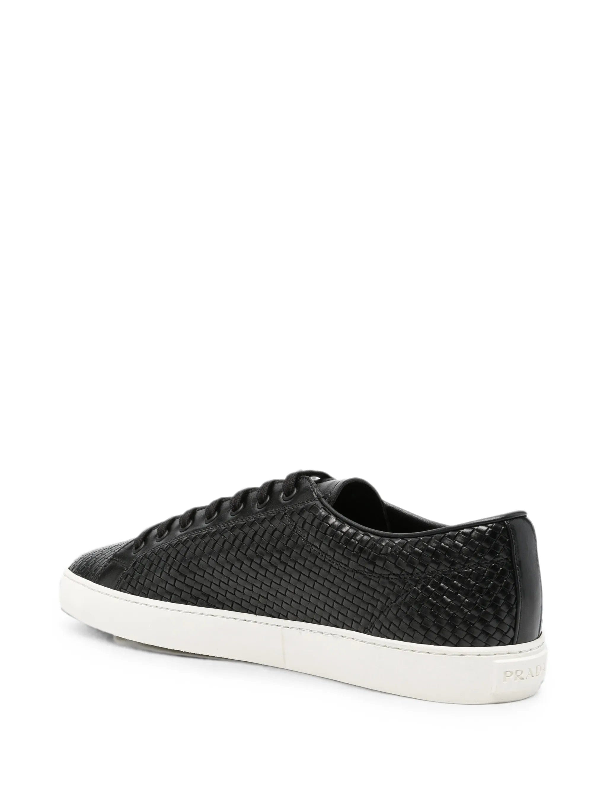 Prada Intreccio woven lace-up sneakers