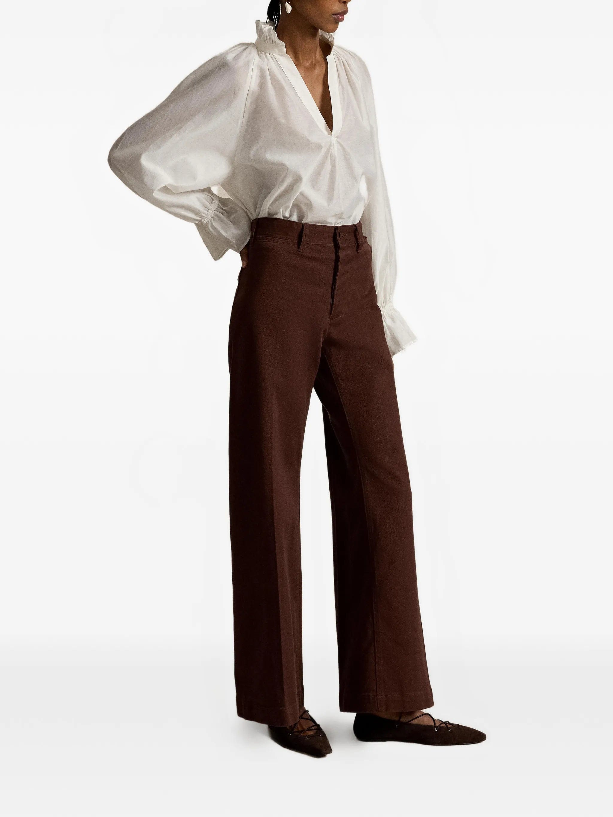 Polo Ralph Lauren ruffled split-placket blouse