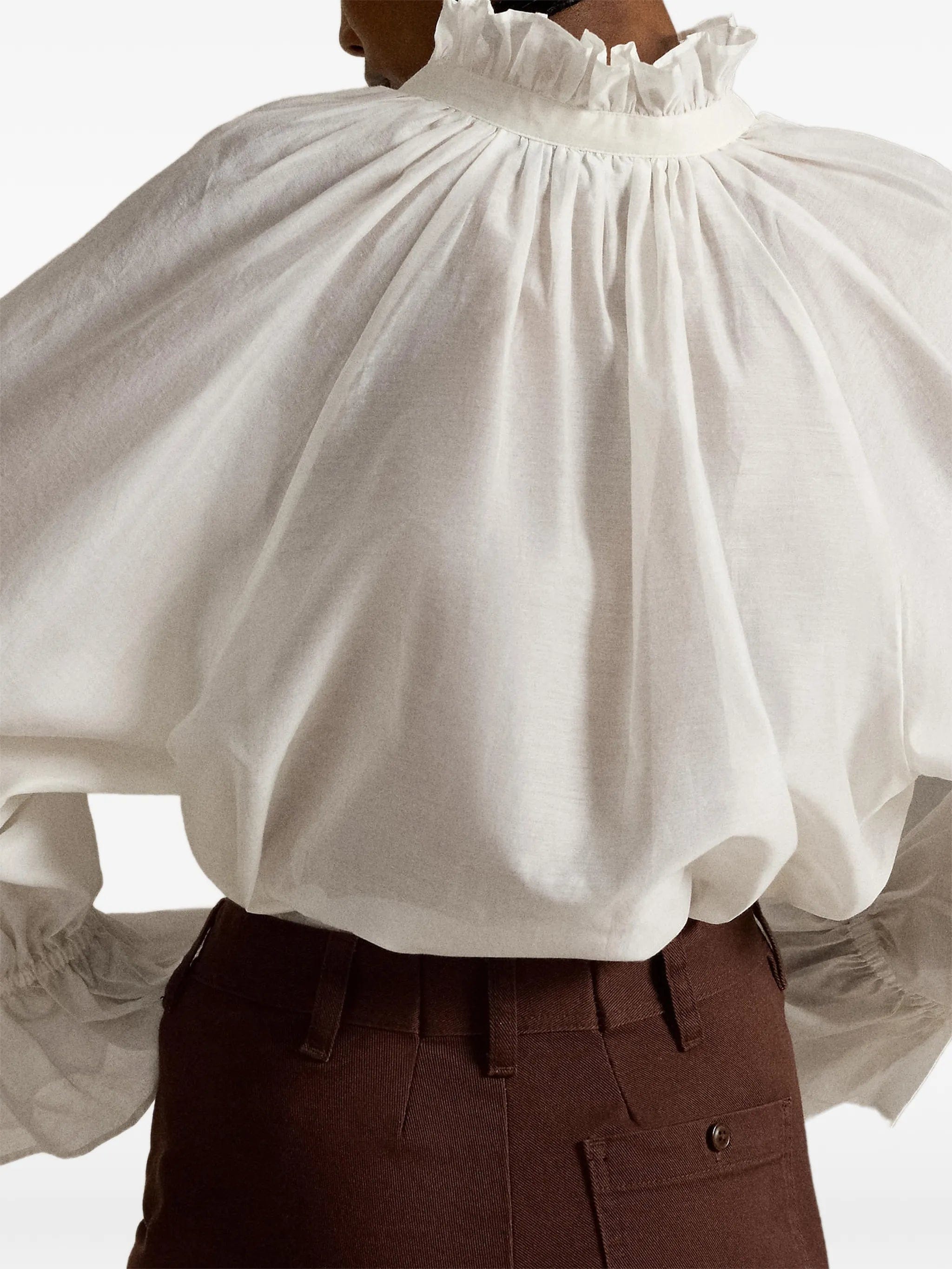 Polo Ralph Lauren ruffled split-placket blouse