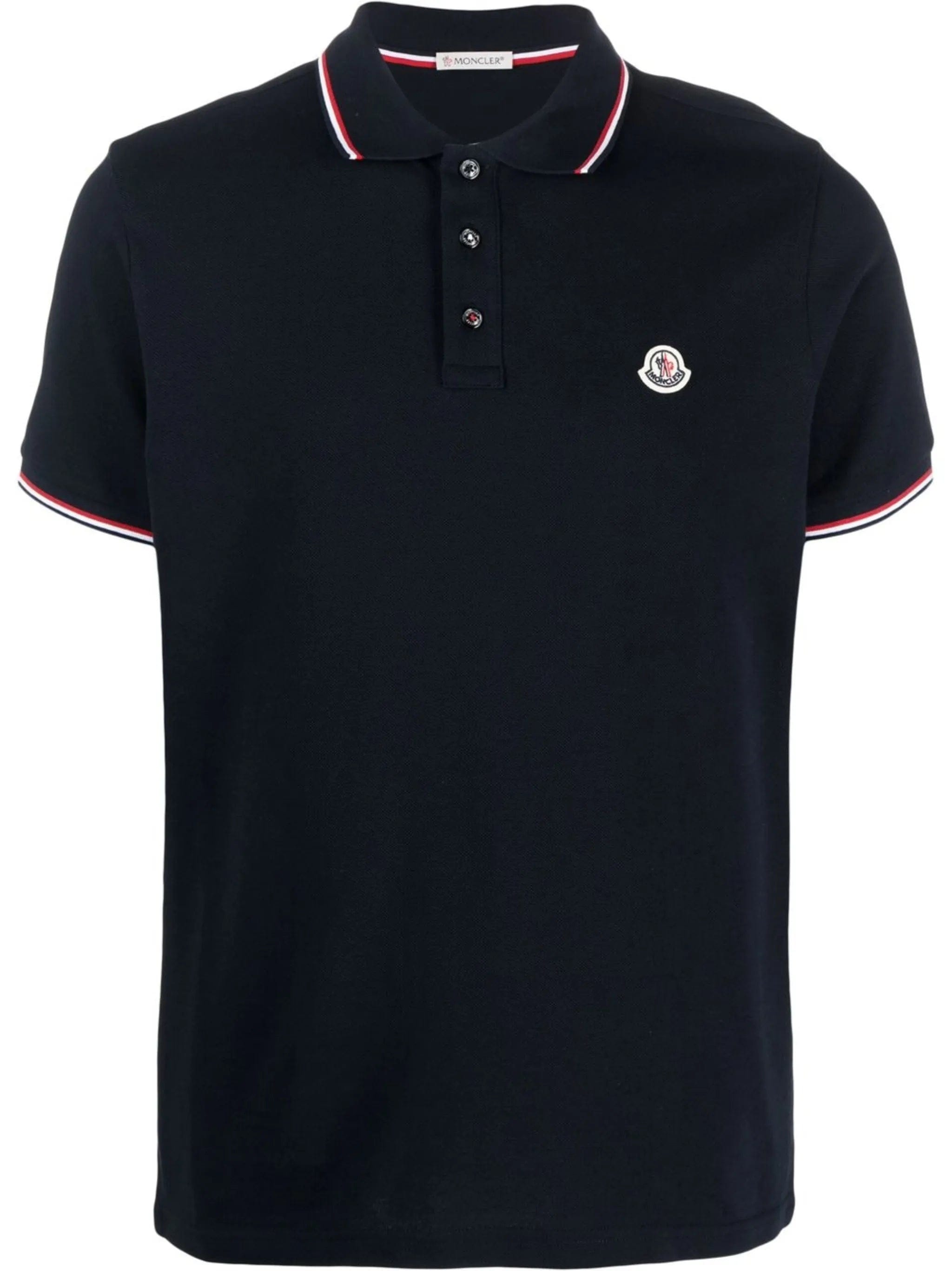 Moncler logo-patch tipped polo shirt