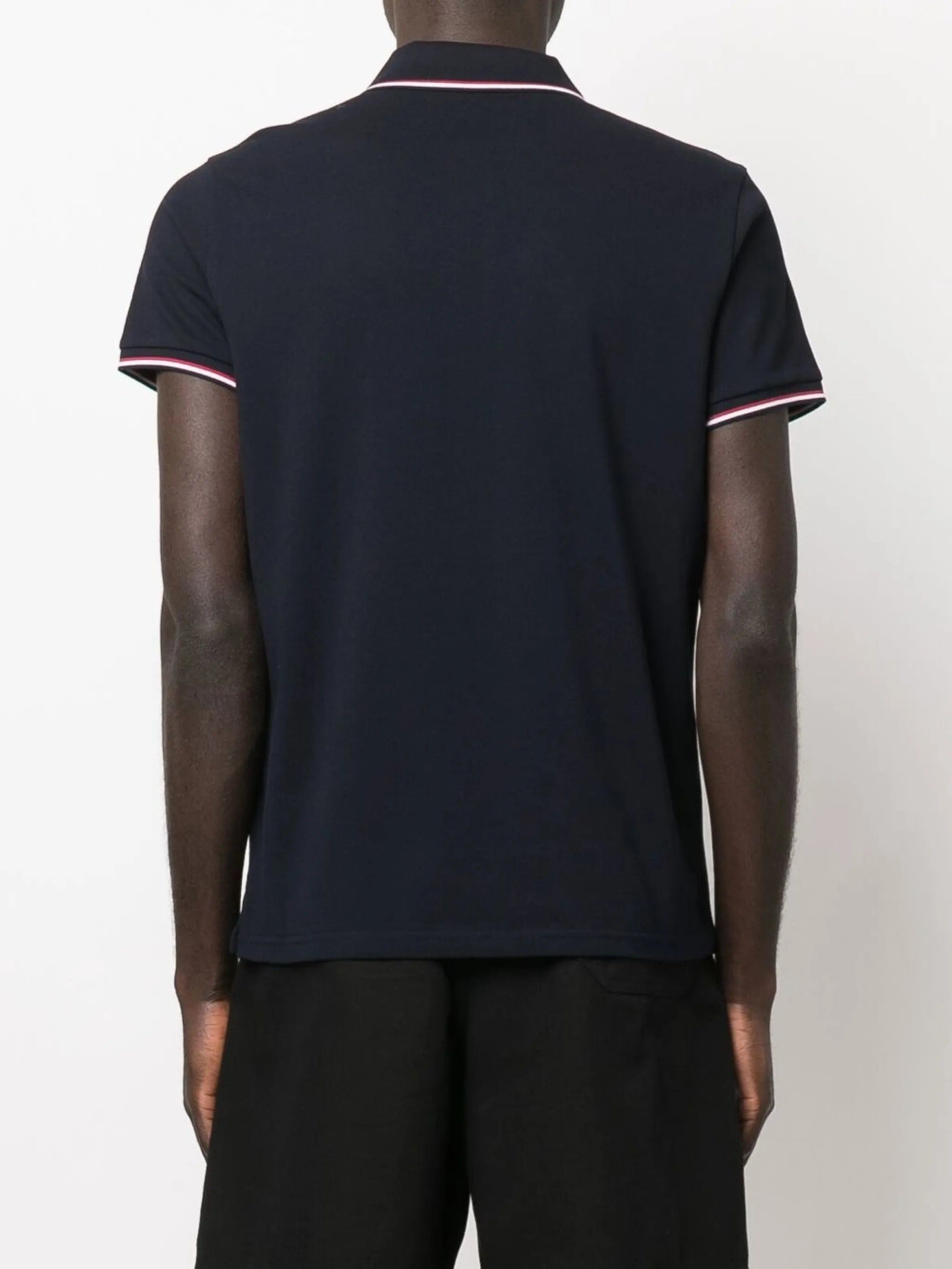 Moncler logo-patch tipped polo shirt