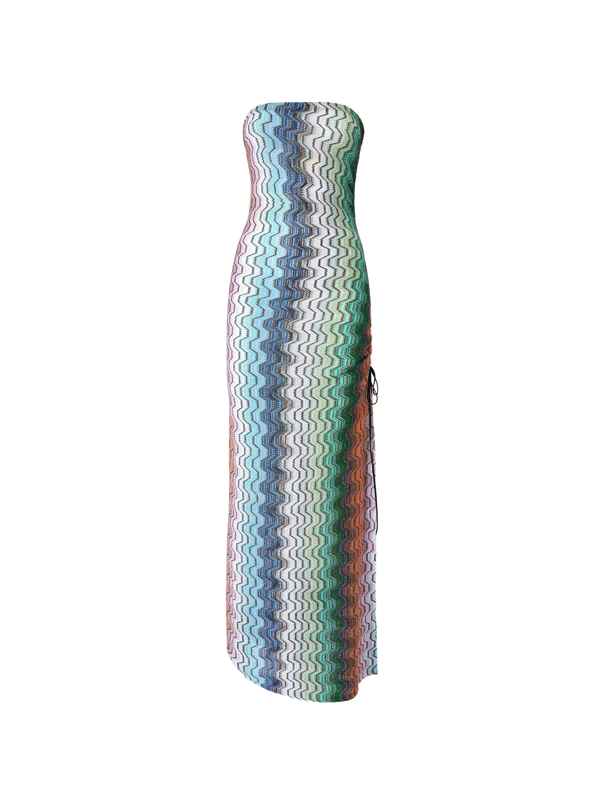 Missoni chevron-knit drawstring maxi dress