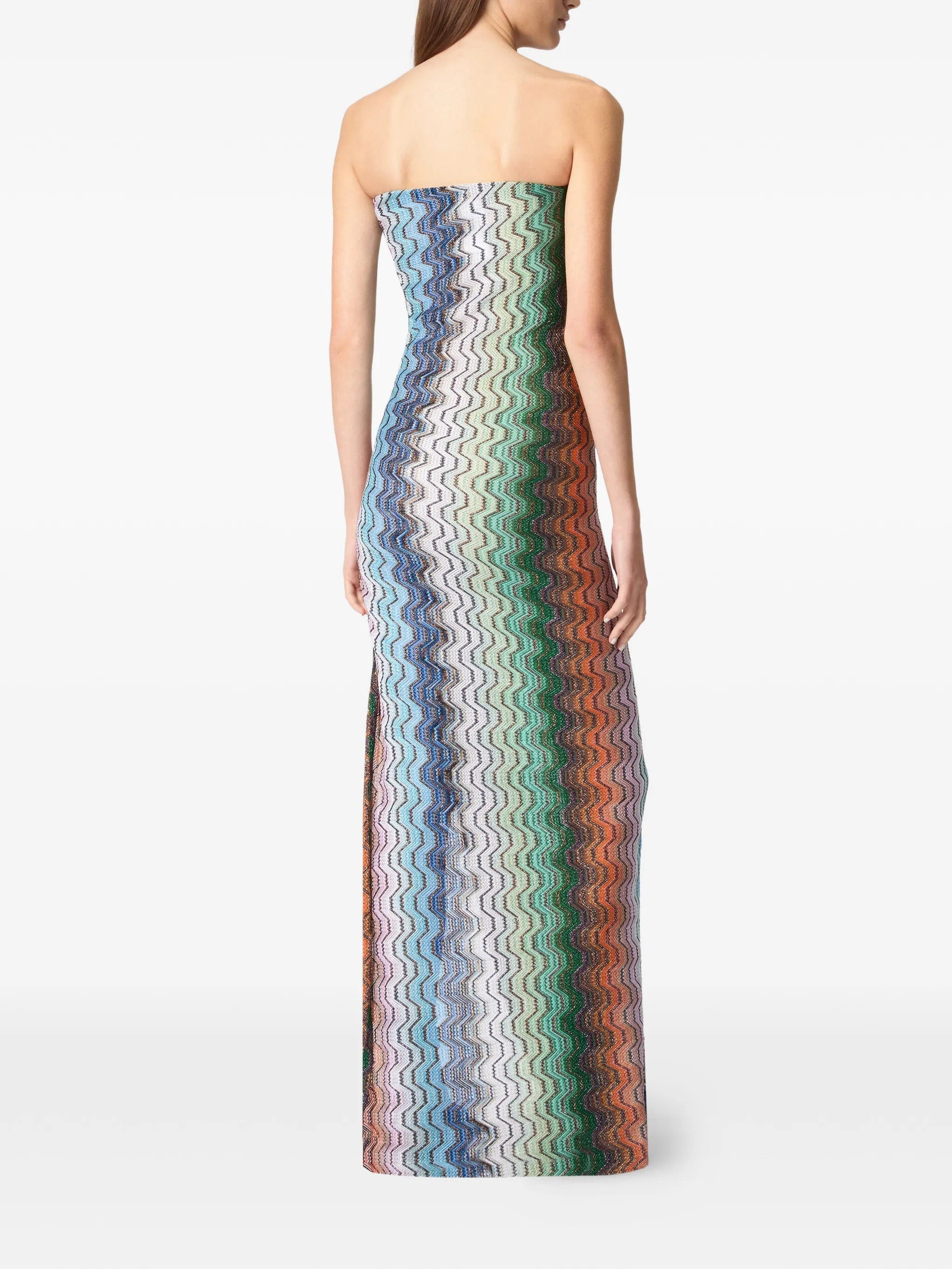 Missoni chevron-knit drawstring maxi dress