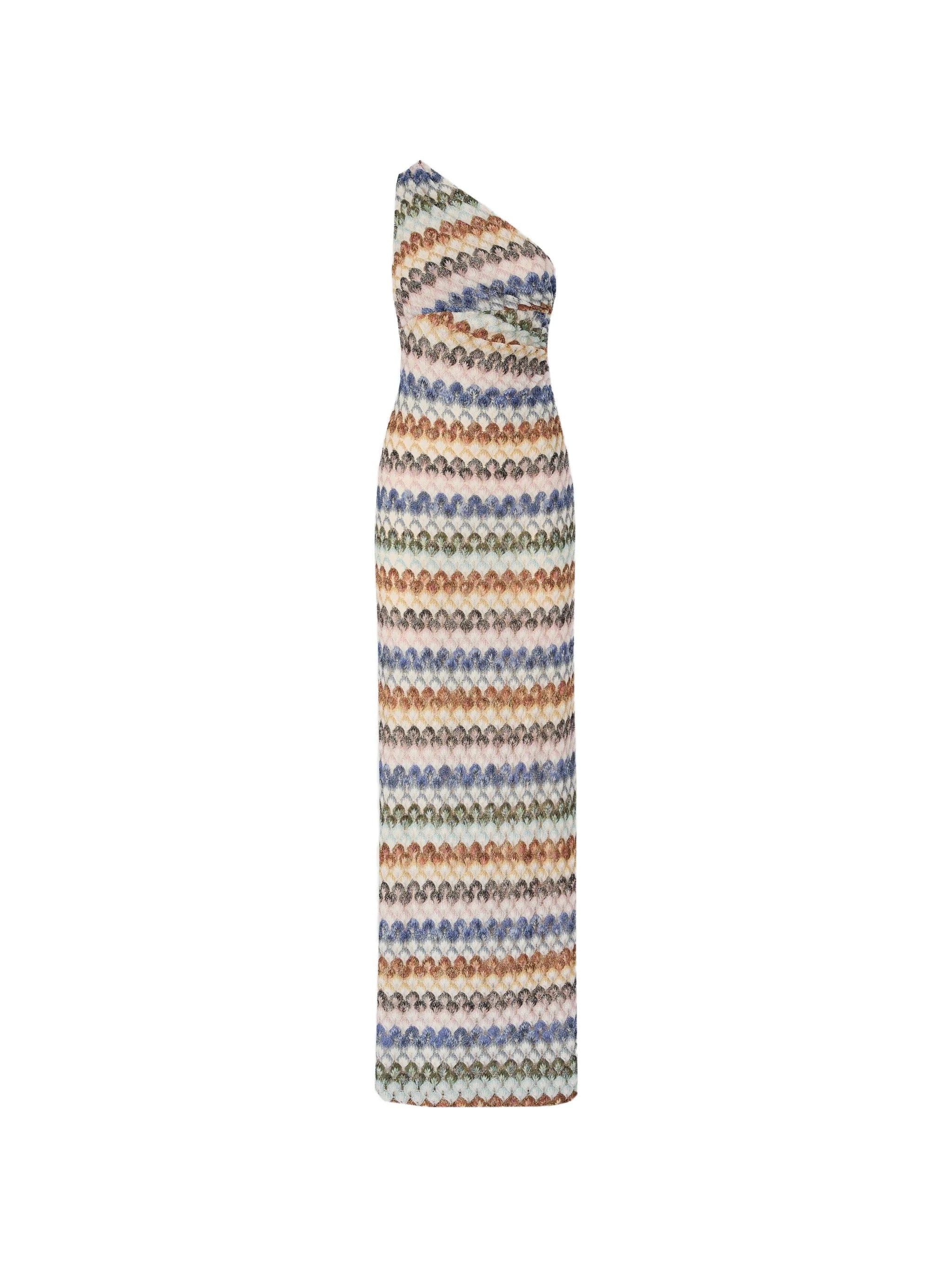 Missoni Zigzag-knit one-shoulder dress