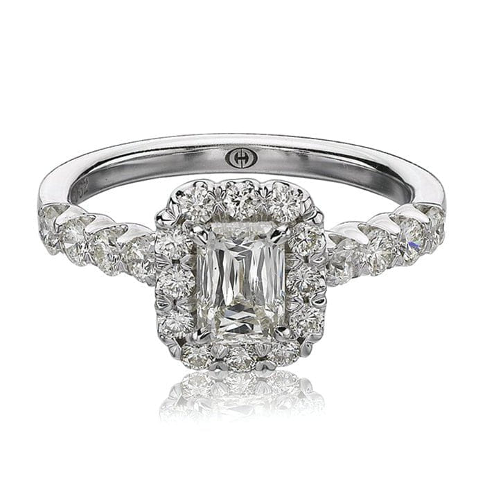 Christopher Designs Christopher Design 18K White Gold Crisscut Emerald Diamond Halo Engagement Ring - G52-EC100