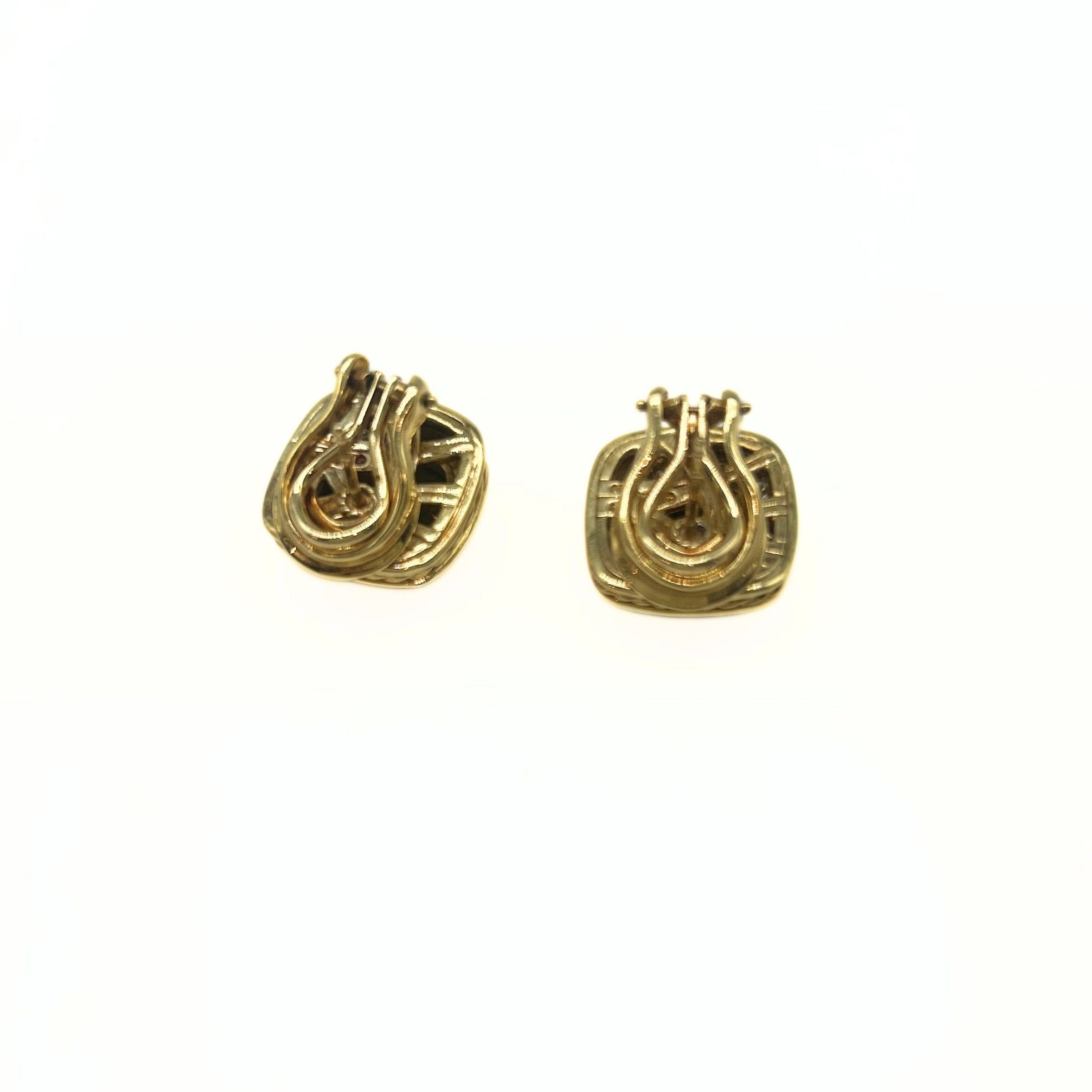 David Yurman Tigers Eye Halo Diamonds Earrings 18k Gold