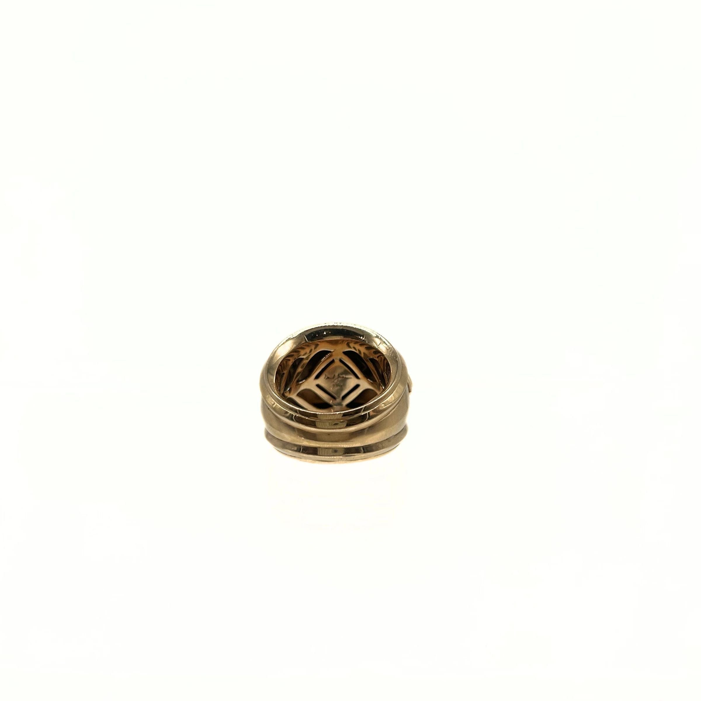 David Yurman 18k Gold Pyramids Wide Ring