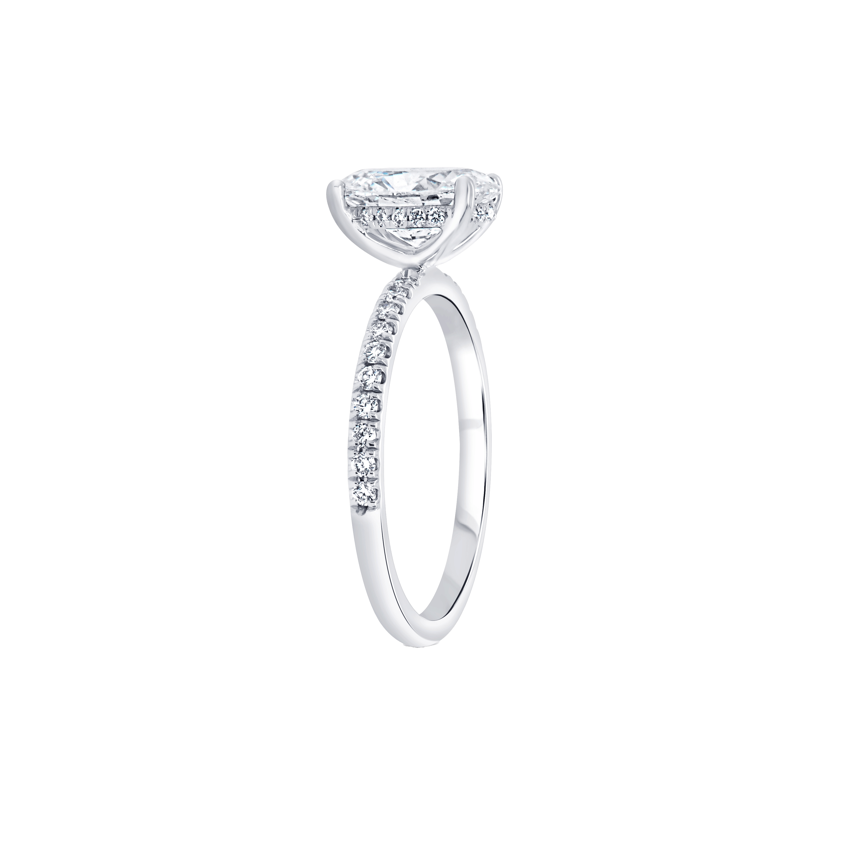 Fink's Exclusive Oval Diamond Engagement Ring with Hidden Halo in White Gold
