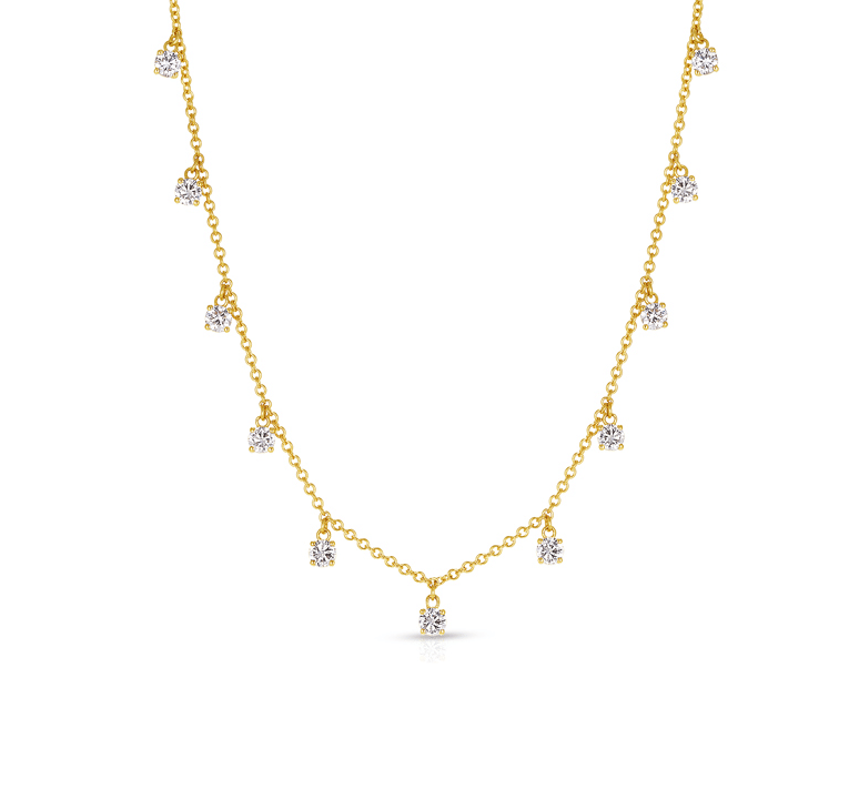 Sabel Collection Yellow Gold Diamond Drop Necklace