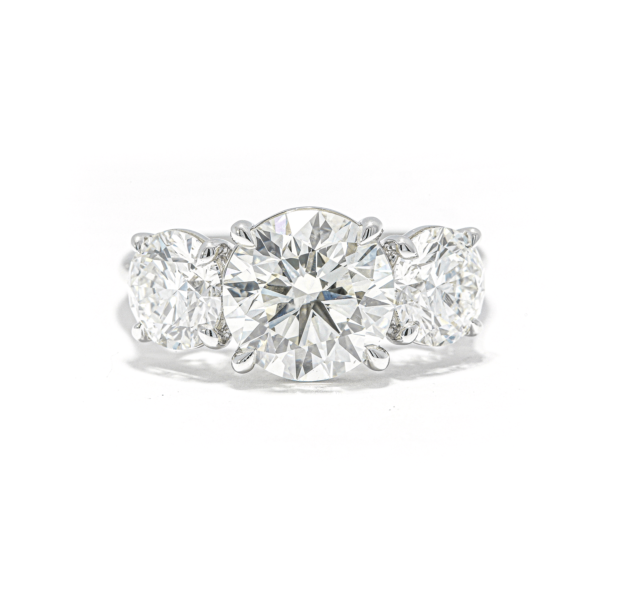 Fink's Exclusive Round Three Stone Engagement Ring in Platinum