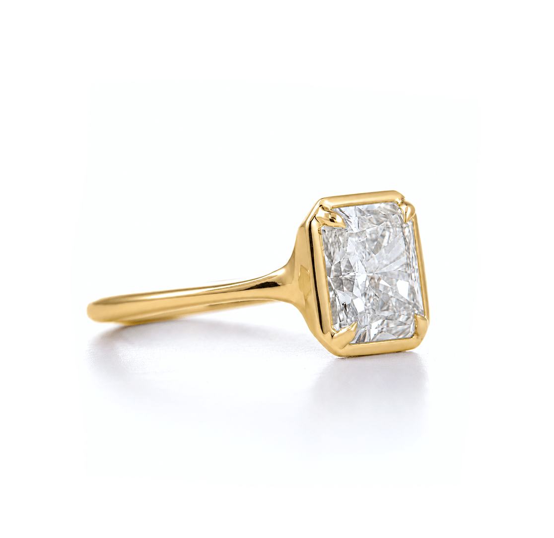 Fink's Exclusive Radiant Cut Diamond Engagement Ring in Yellow Gold