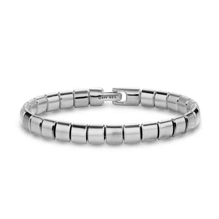 David Yurman Spiritual Beads Flat Bead Bracelet in Sterling Silver, 8mm, Size Large