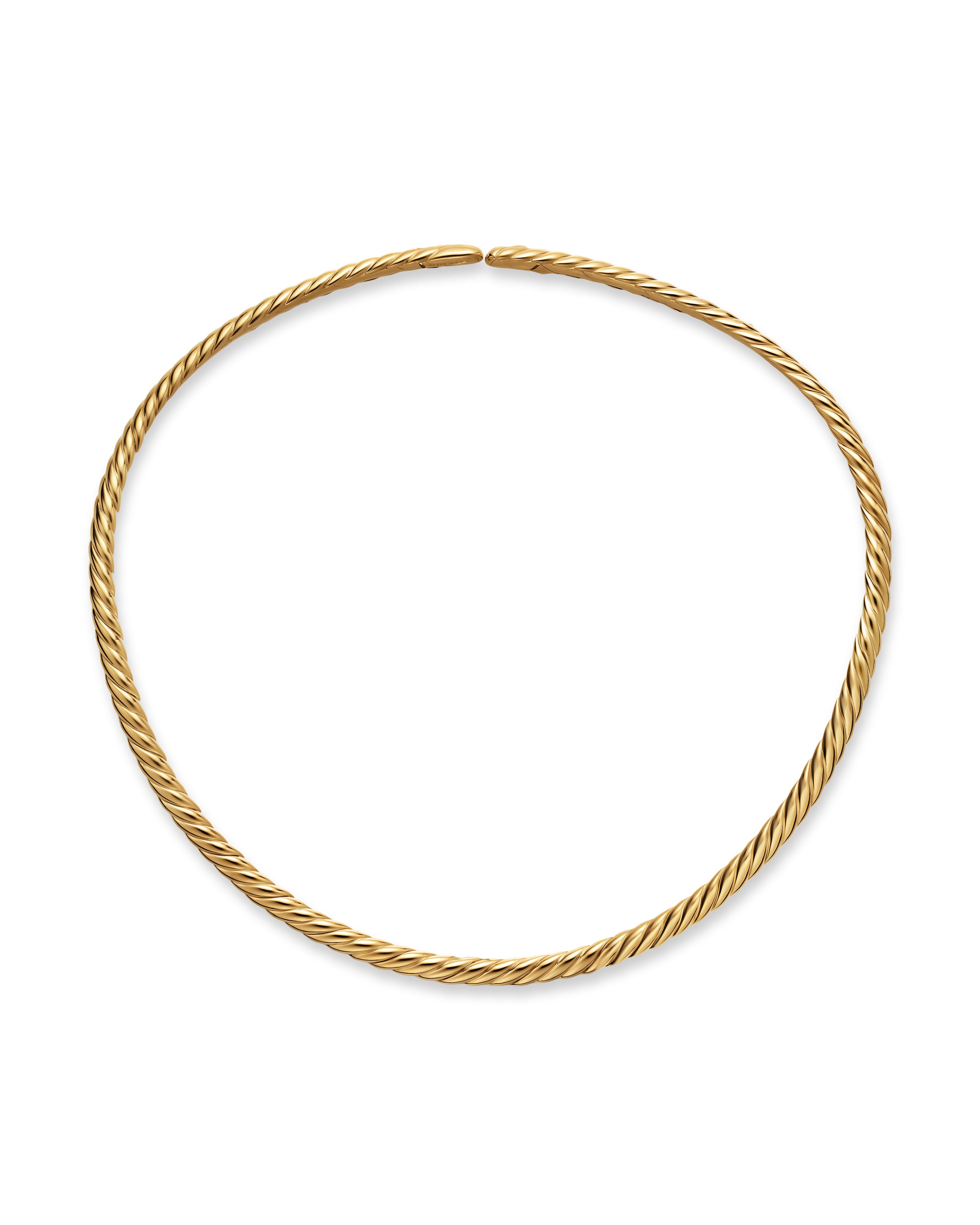 David Yurman Sculpted Cable Flex Necklace in 18K Yellow Gold, 5mm, 16"