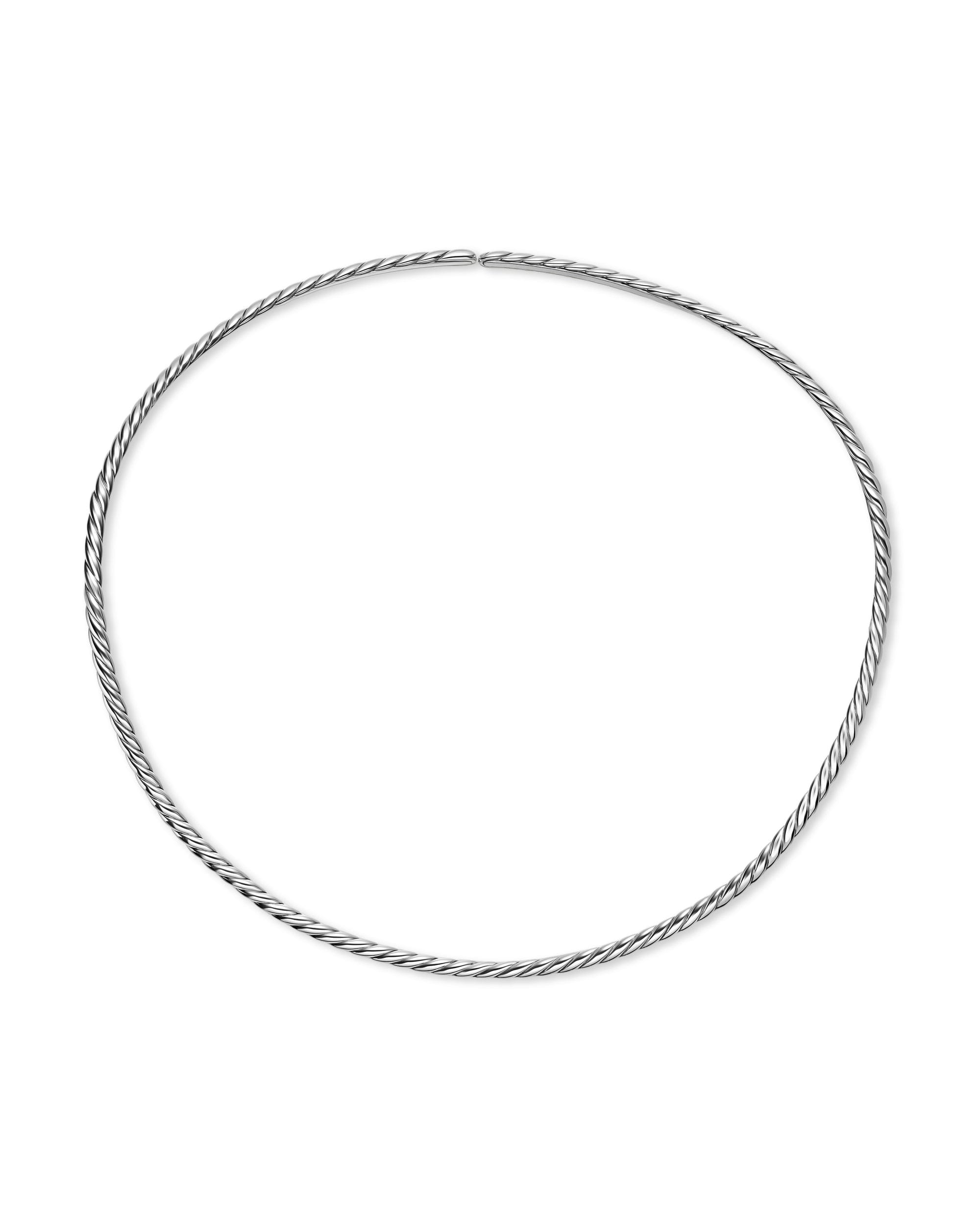 David Yurman Sculpted Cable Flex Necklace in Sterling Silver, 3.5mm, 16"