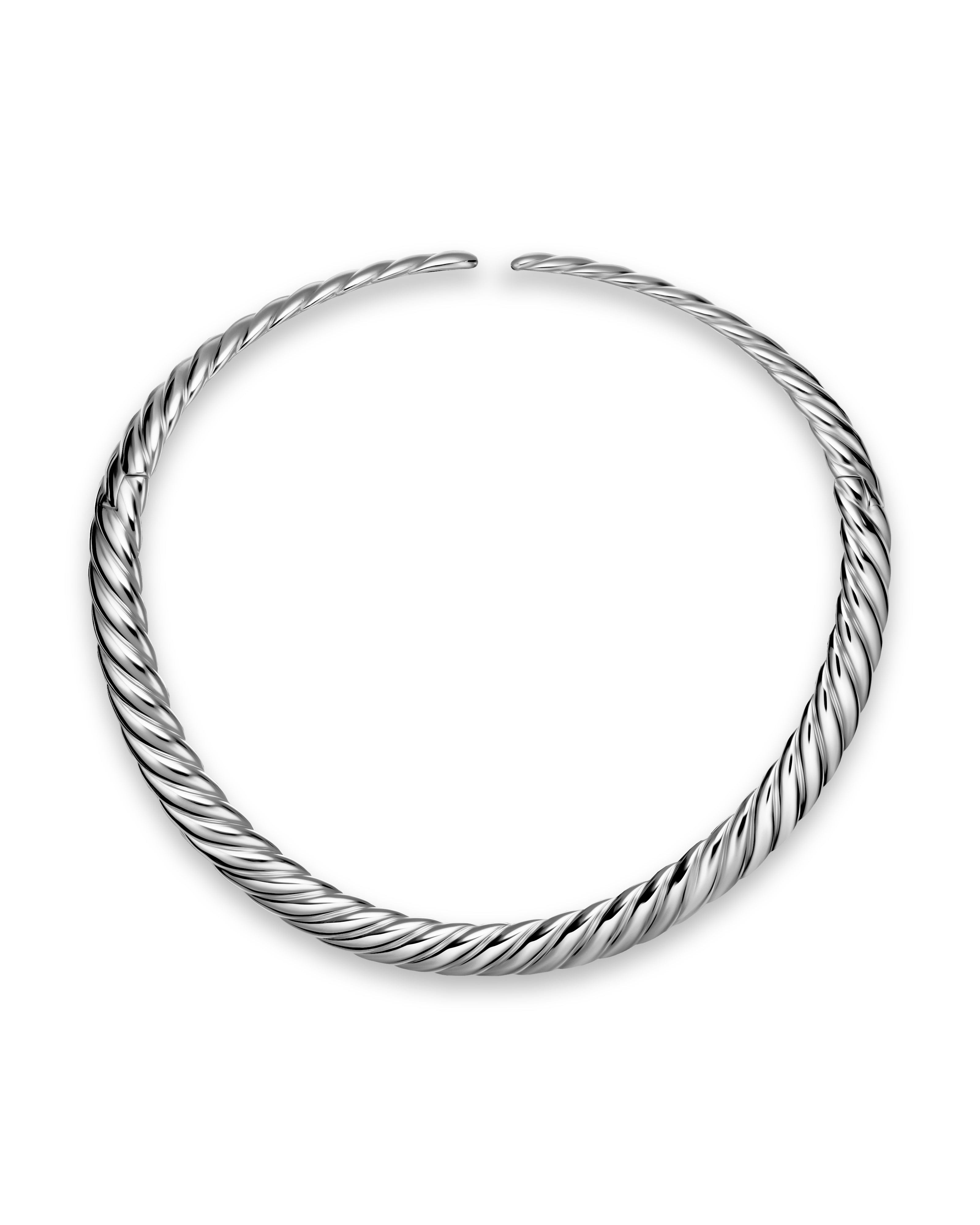 David Yurman Sculpted Cable Flex Necklace in Sterling Silver, 11mm, 15.50"