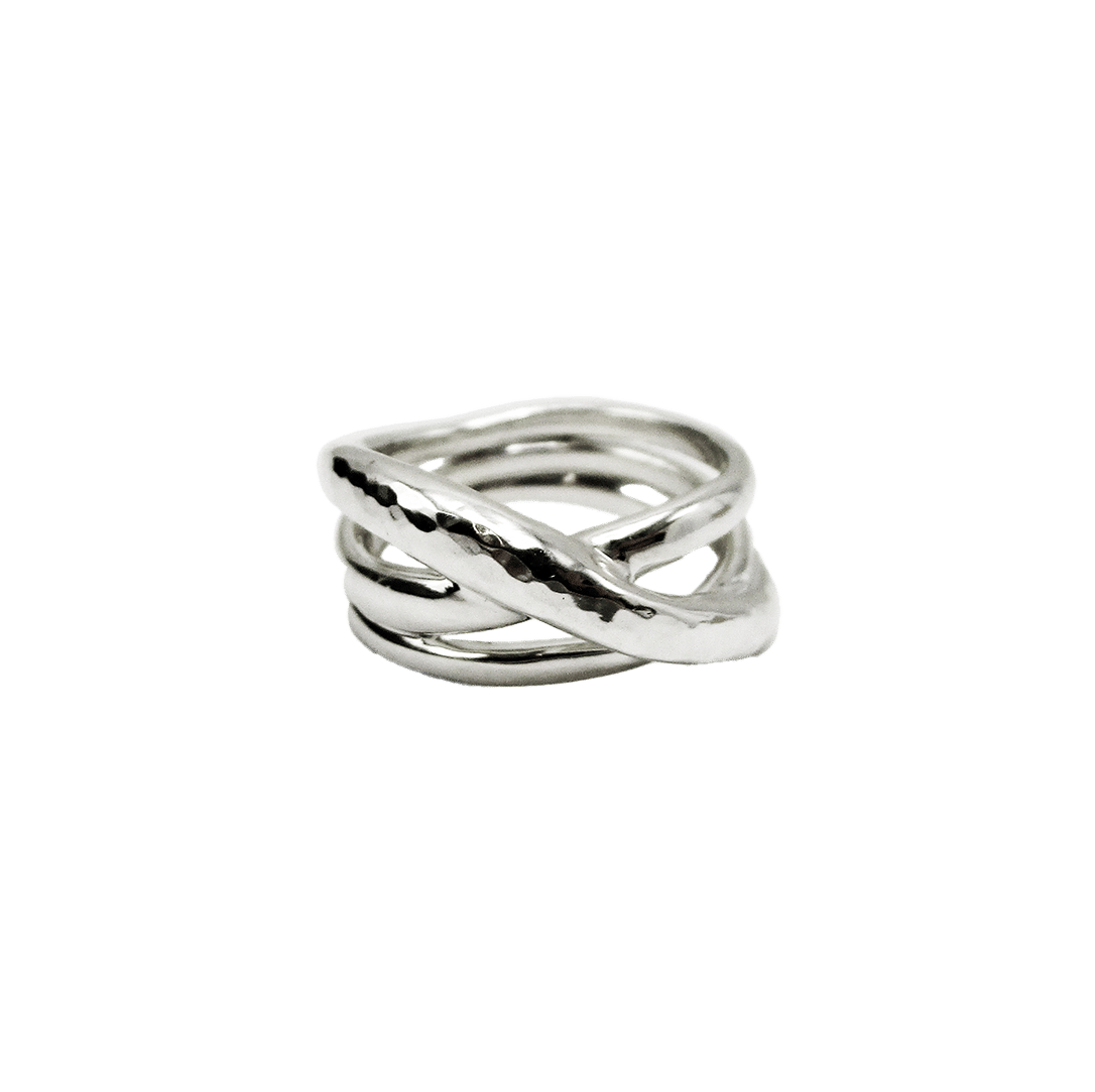 IPPOLITA Classico Sterling Silver Mixed Texture Criss Cross Ring