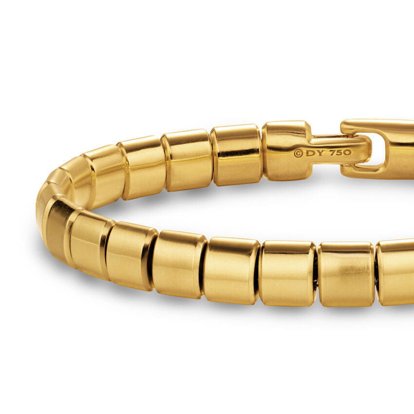 David Yurman Spiritual Beads Flat Bead Bracelet in 18K Yellow Gold, 8mm, Size Medium