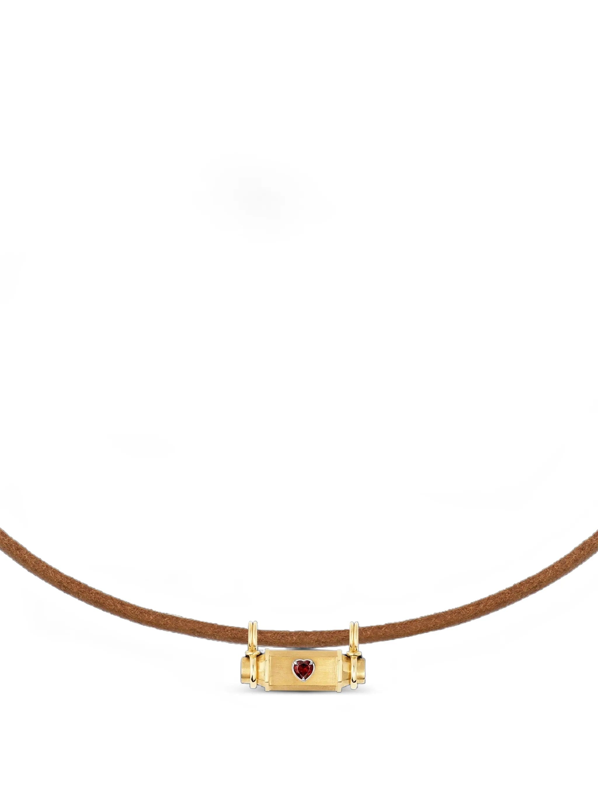 Marie Lichtenberg Heart Smash garnet locket necklace