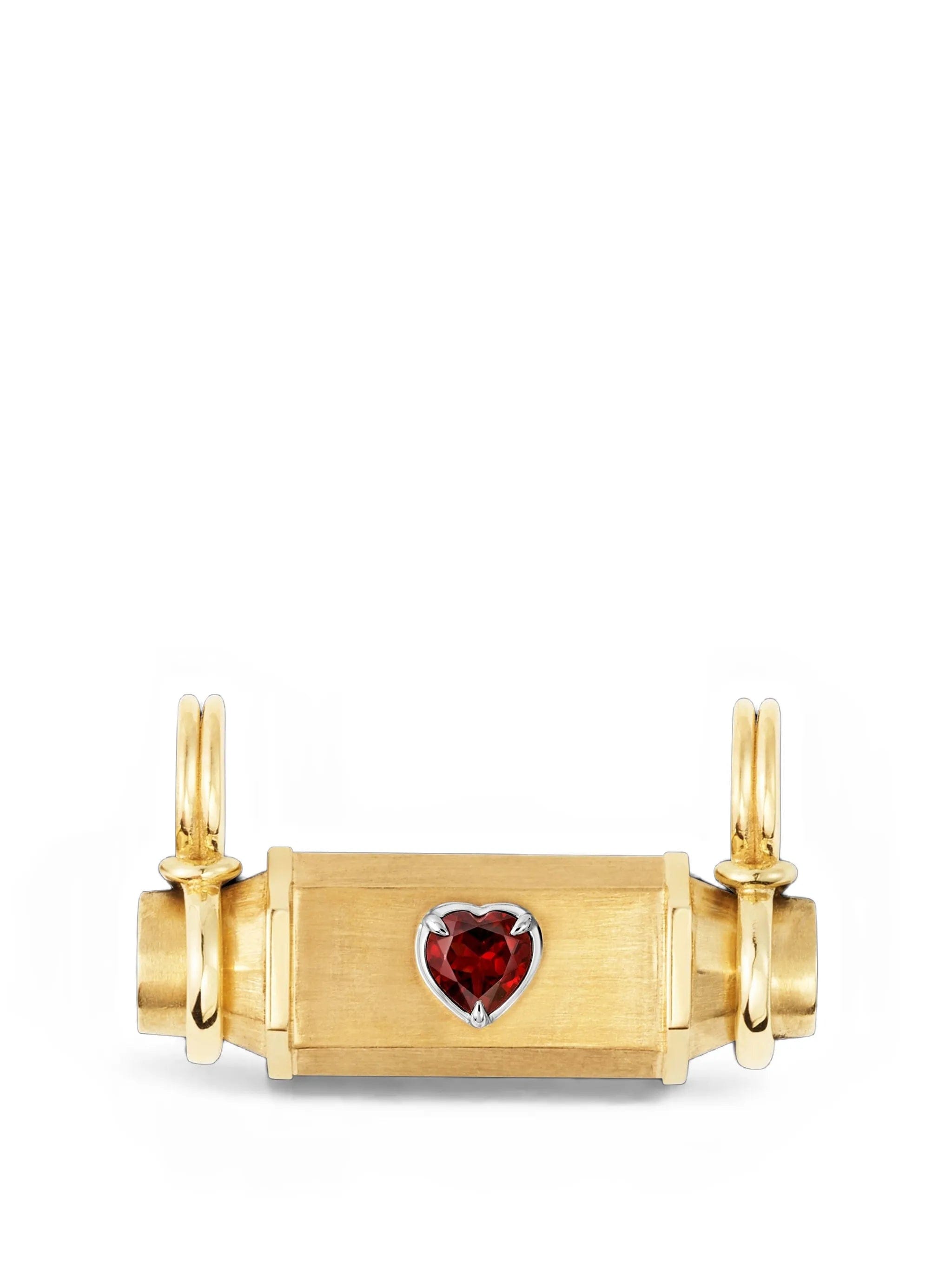 Marie Lichtenberg Heart Smash garnet locket necklace