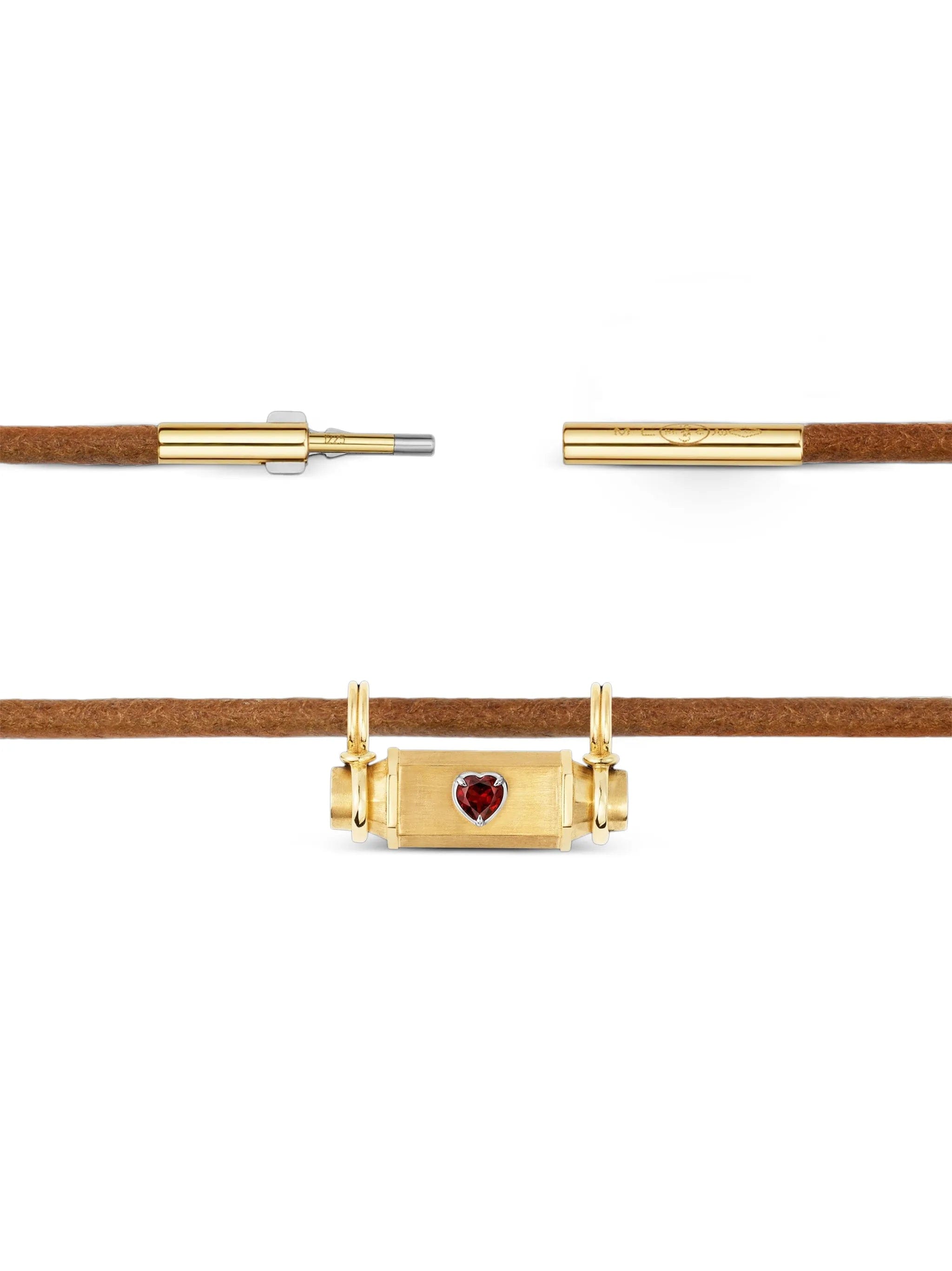 Marie Lichtenberg Heart Smash garnet locket necklace