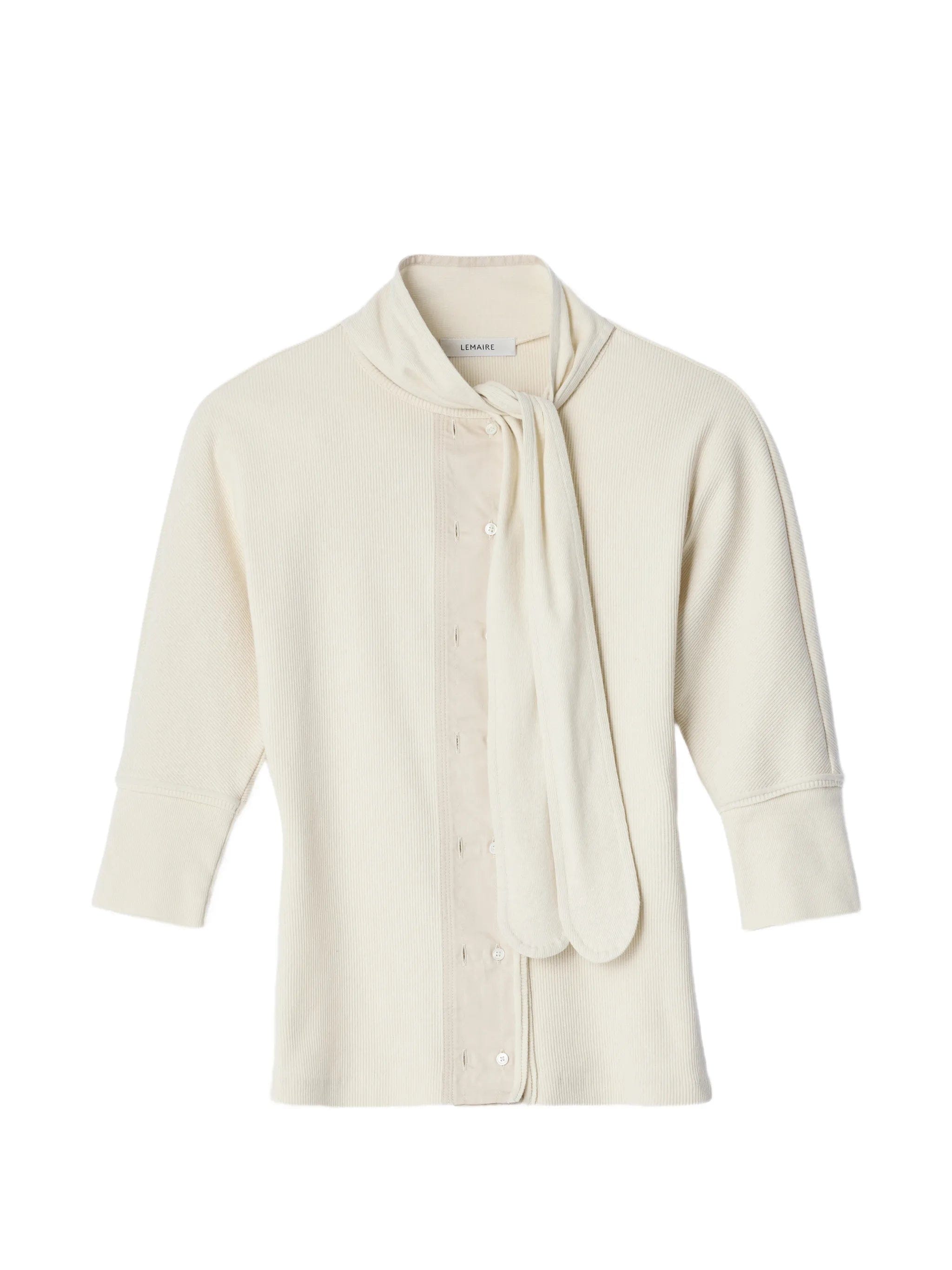 LEMAIRE Ascot T-shirt in linen and cotton ribbed jersey