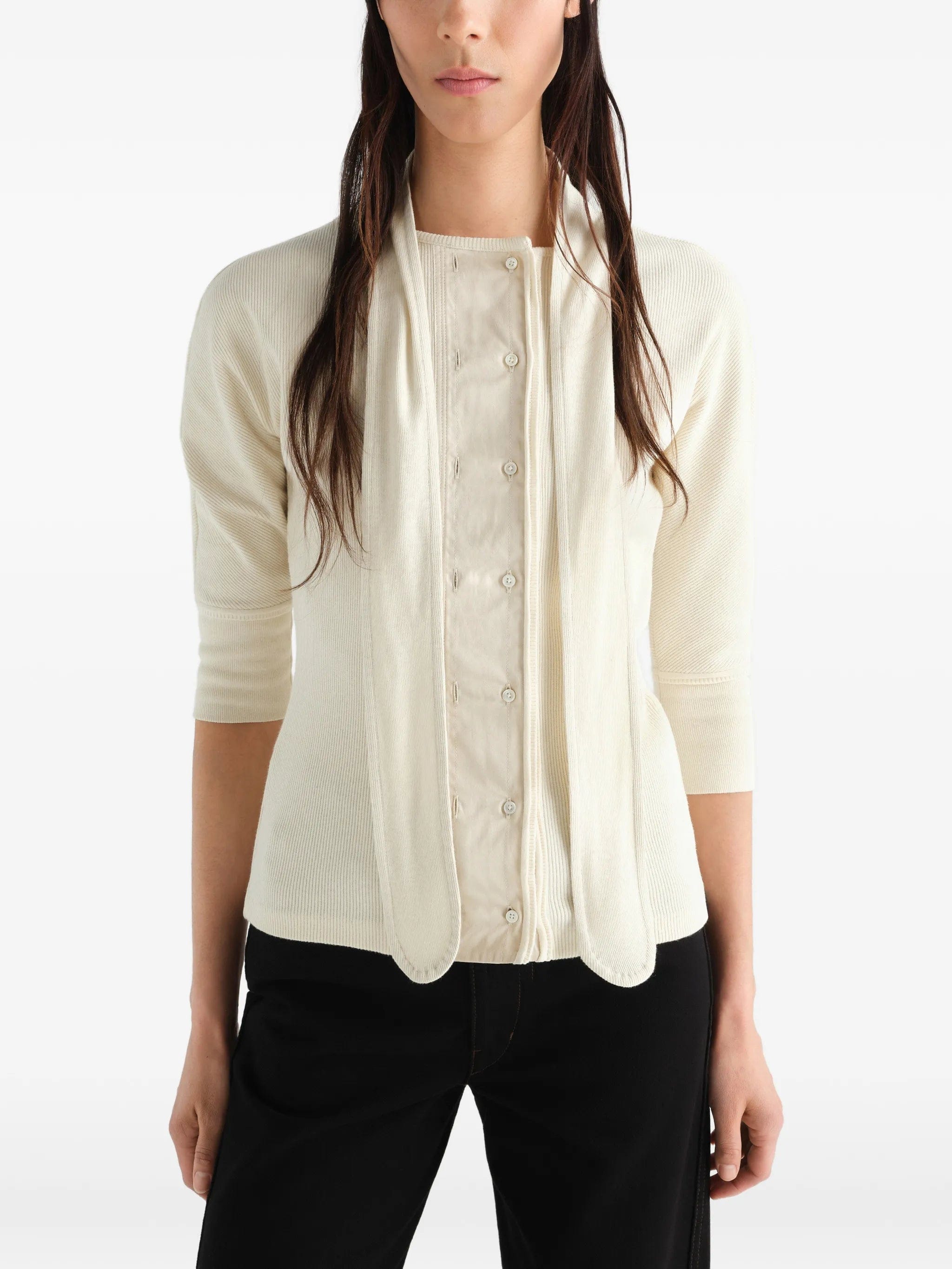 LEMAIRE Ascot T-shirt in linen and cotton ribbed jersey