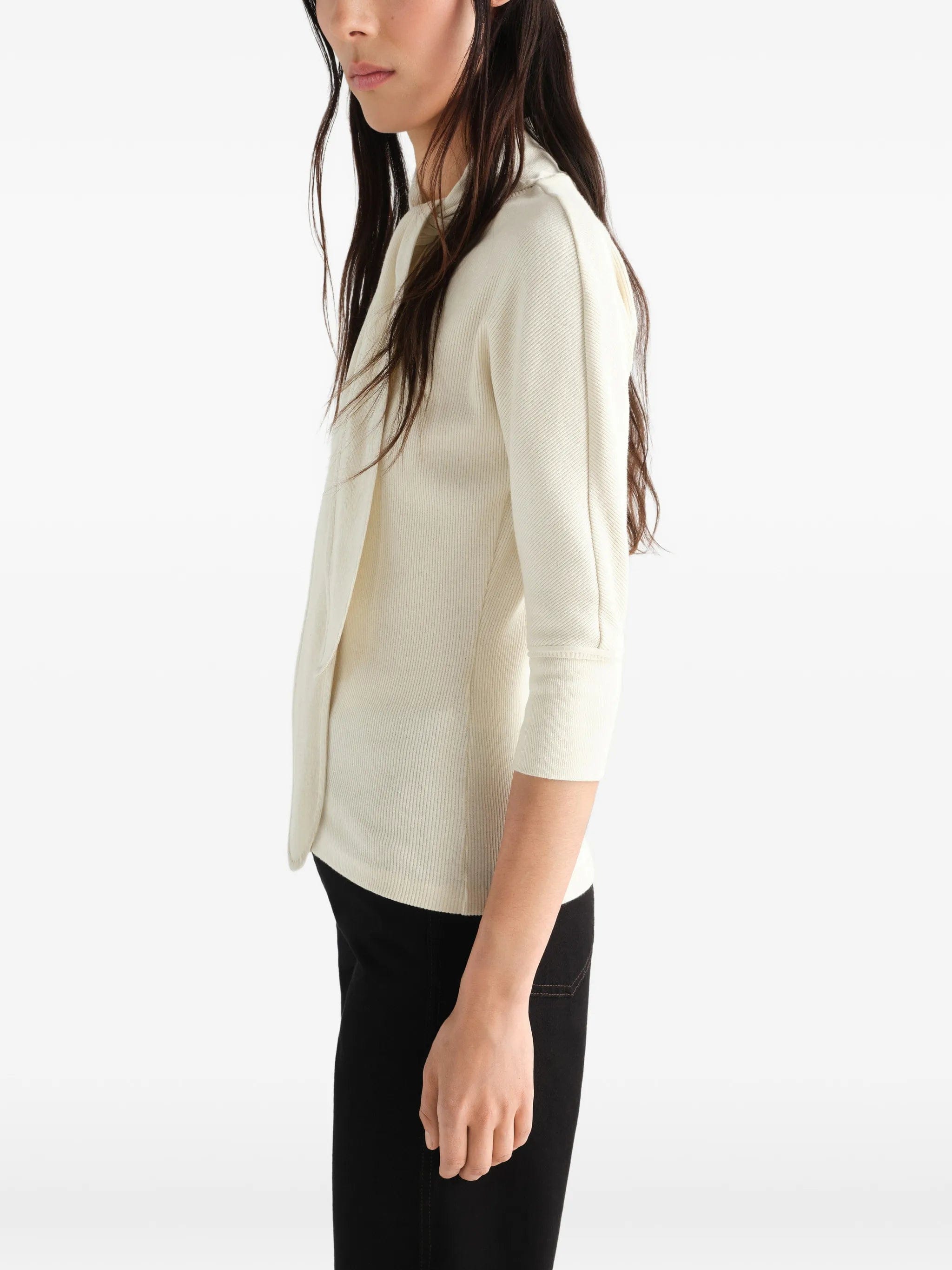LEMAIRE Ascot T-shirt in linen and cotton ribbed jersey
