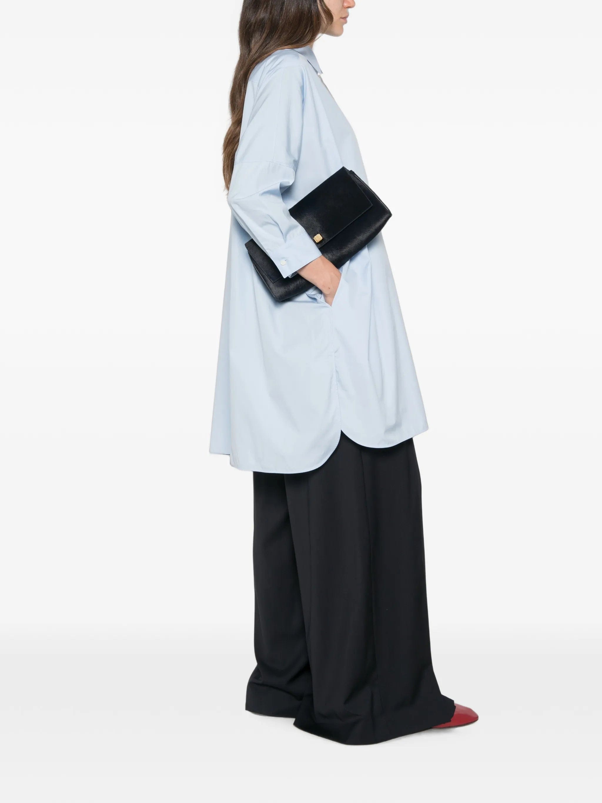 Jil Sander oversized curved-hem shirt