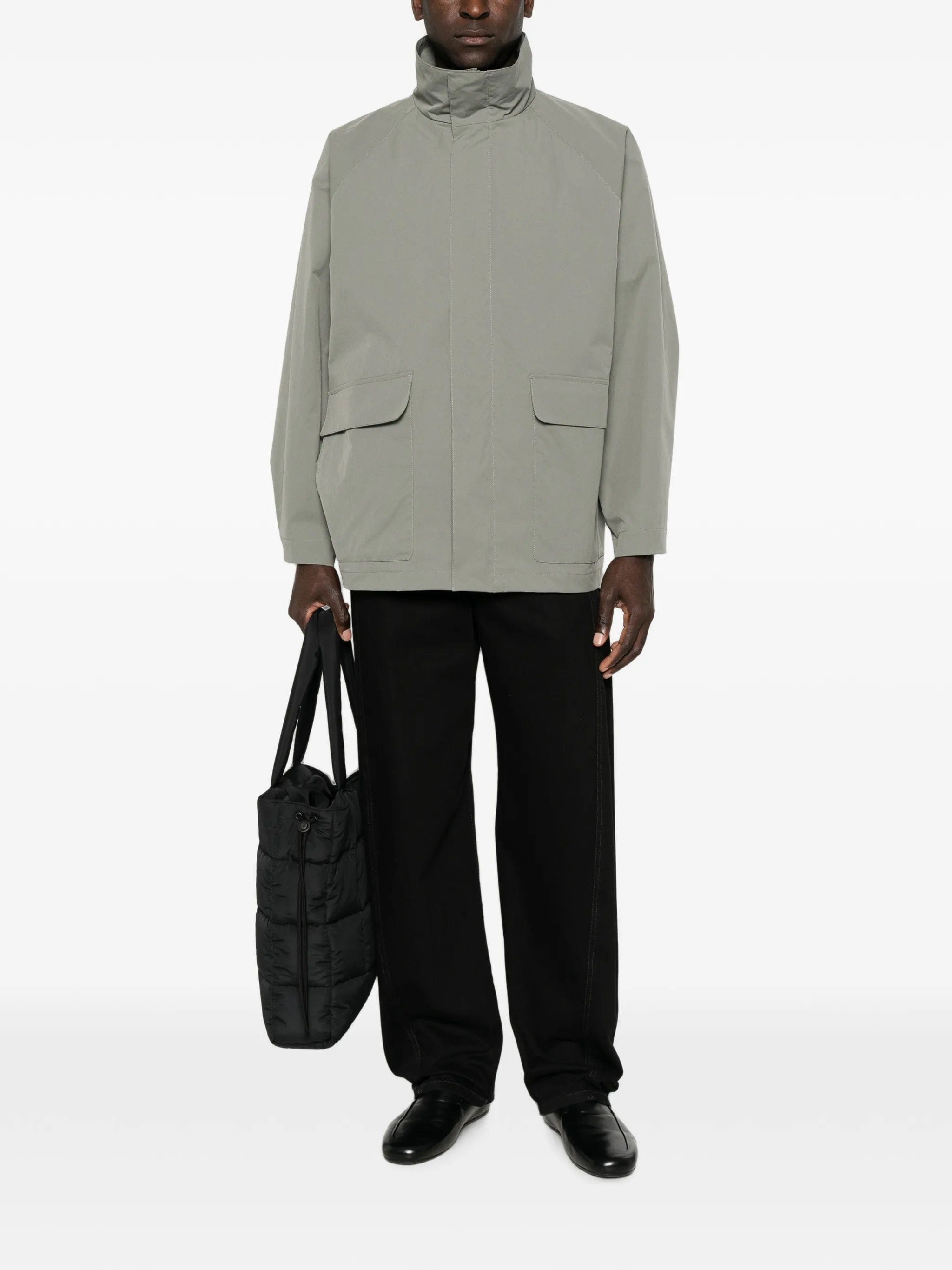 Jil Sander high-neck drawstring-waist coat