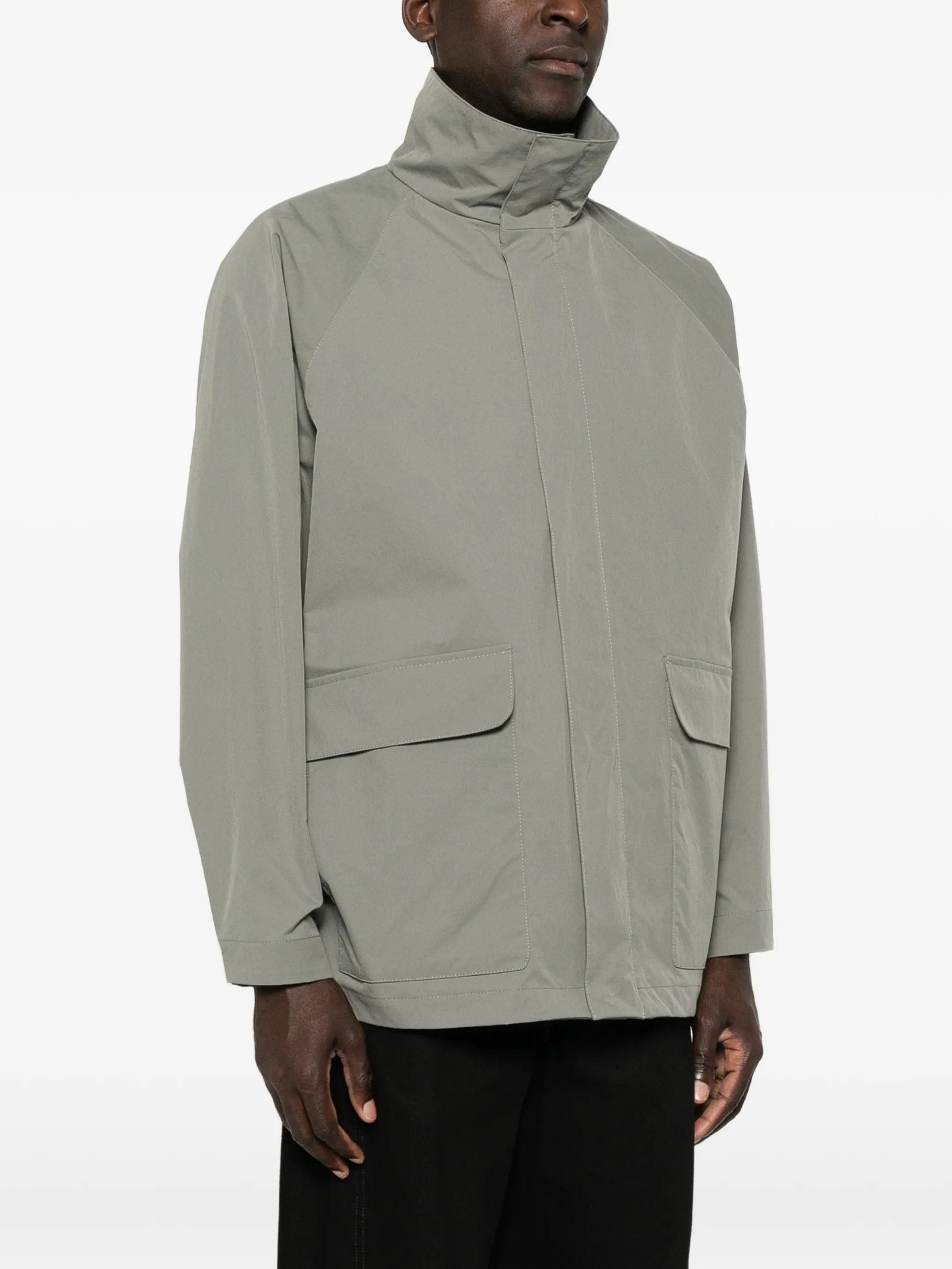 Jil Sander high-neck drawstring-waist coat