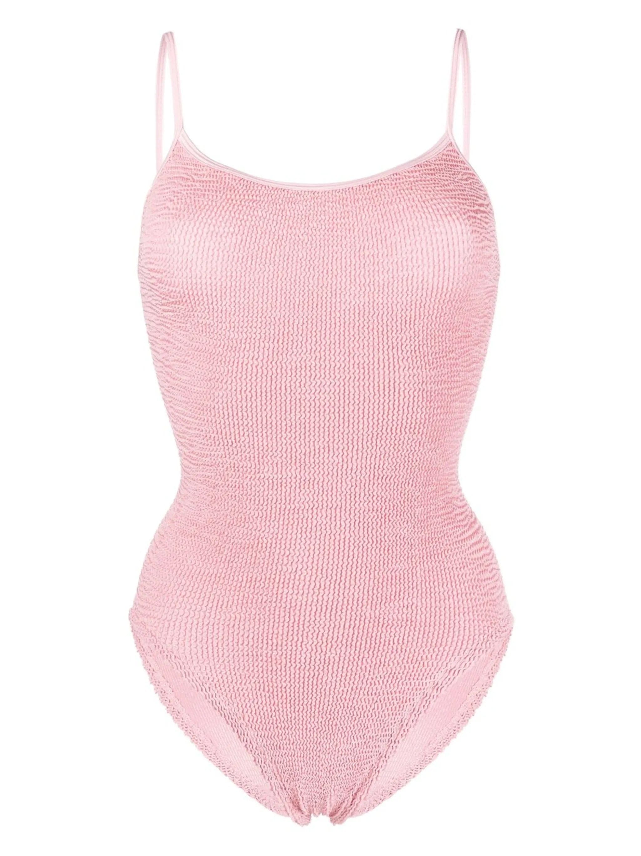 Hunza G Pamela metallic seersucker swimsuit