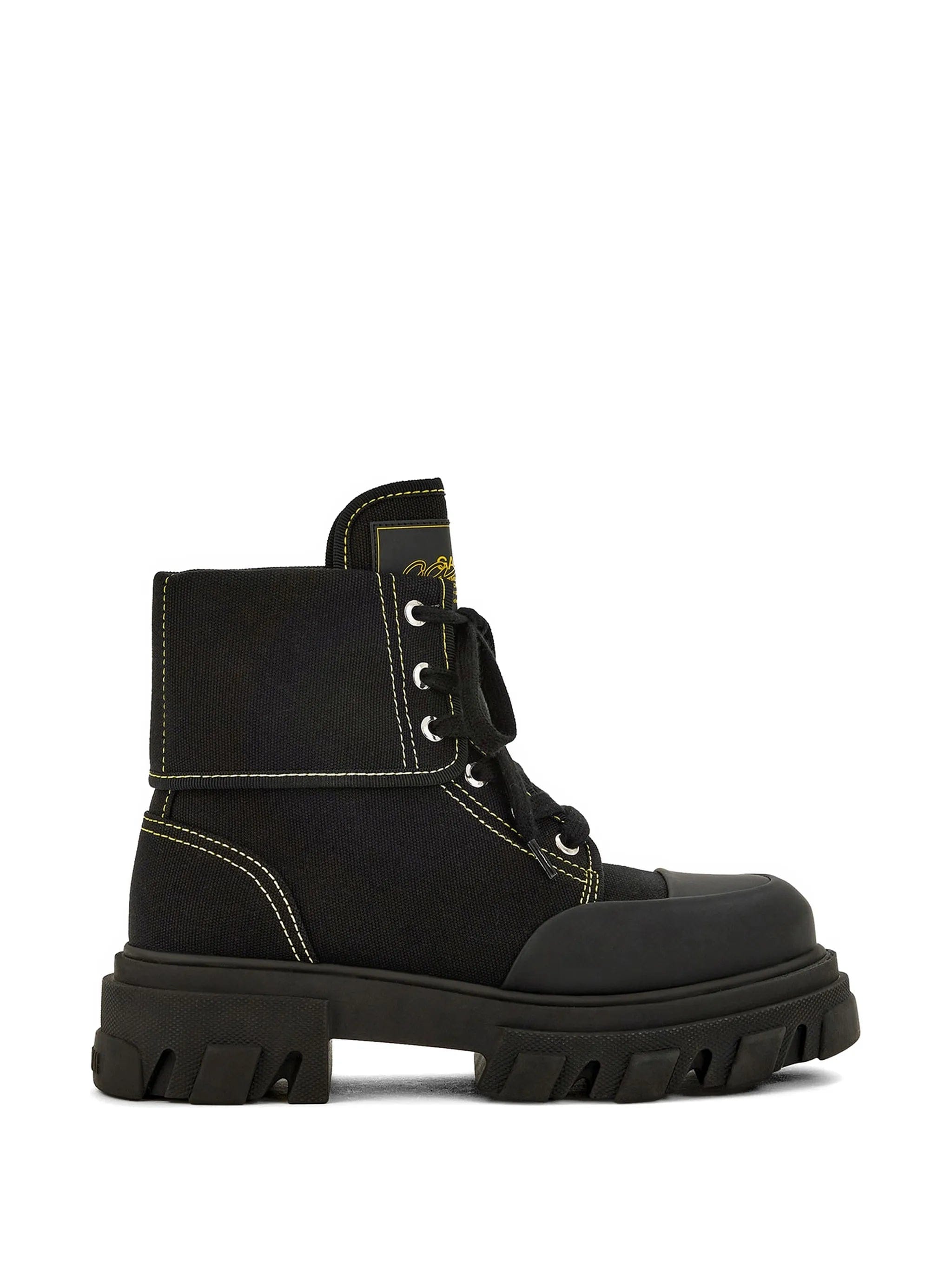 GANNI Trail contrast-stitch combat boots