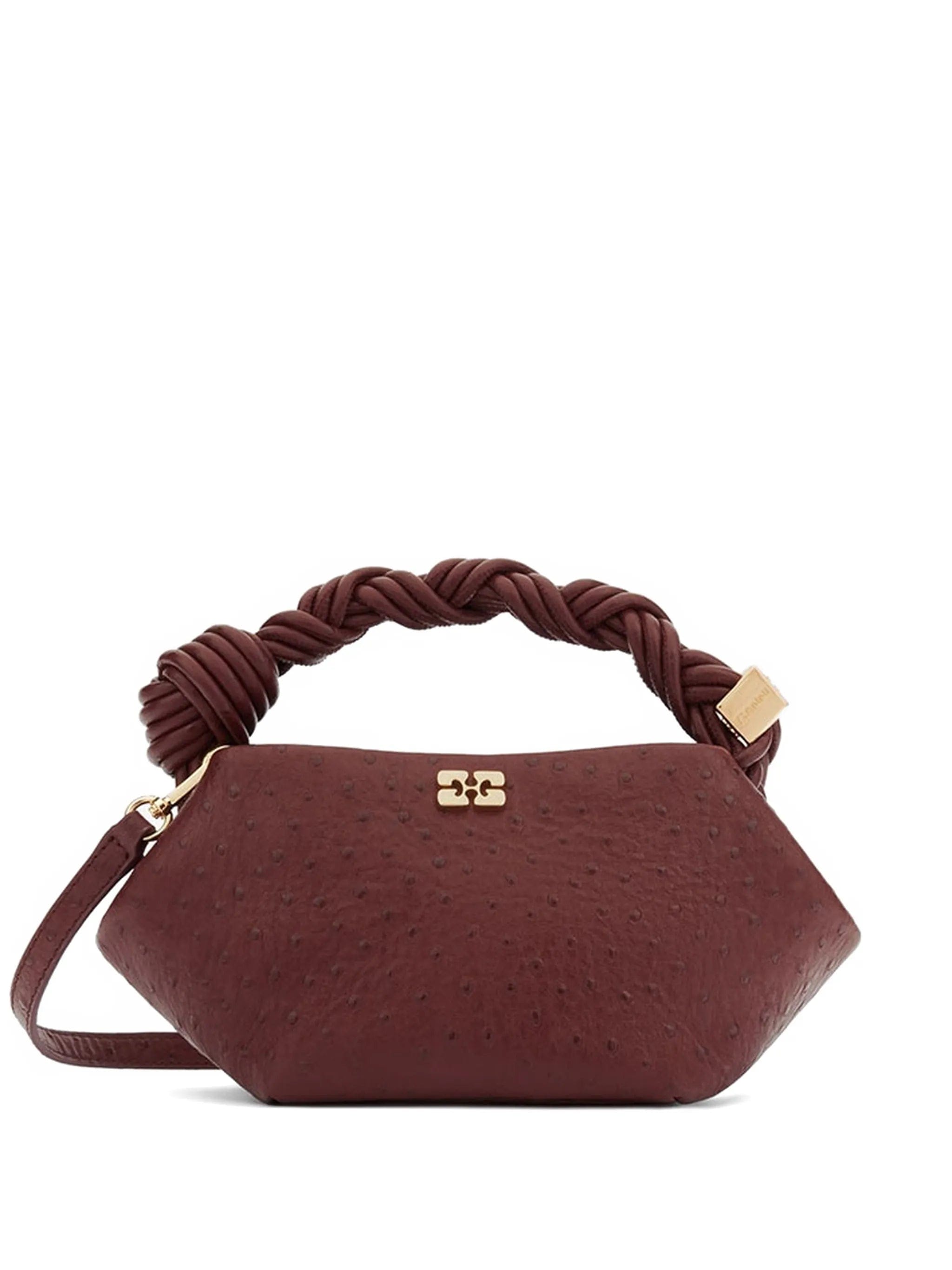 GANNI mini Bou ostrich-effect tote bag