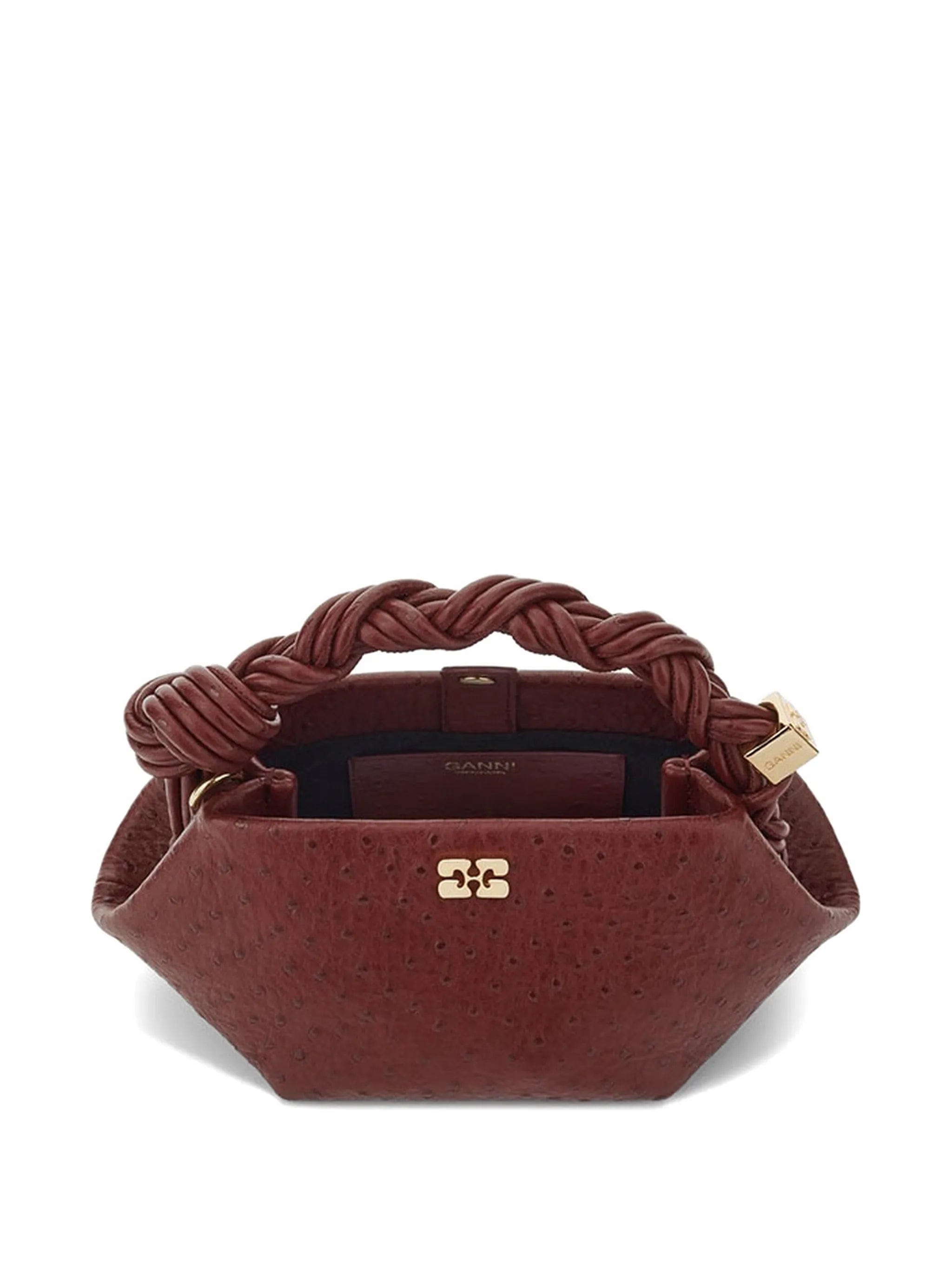 GANNI mini Bou ostrich-effect tote bag