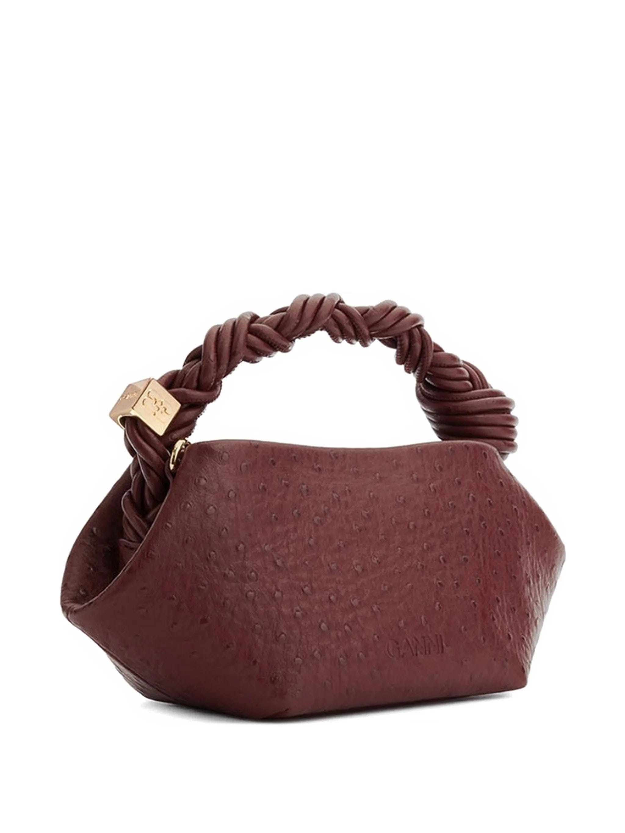 GANNI mini Bou ostrich-effect tote bag