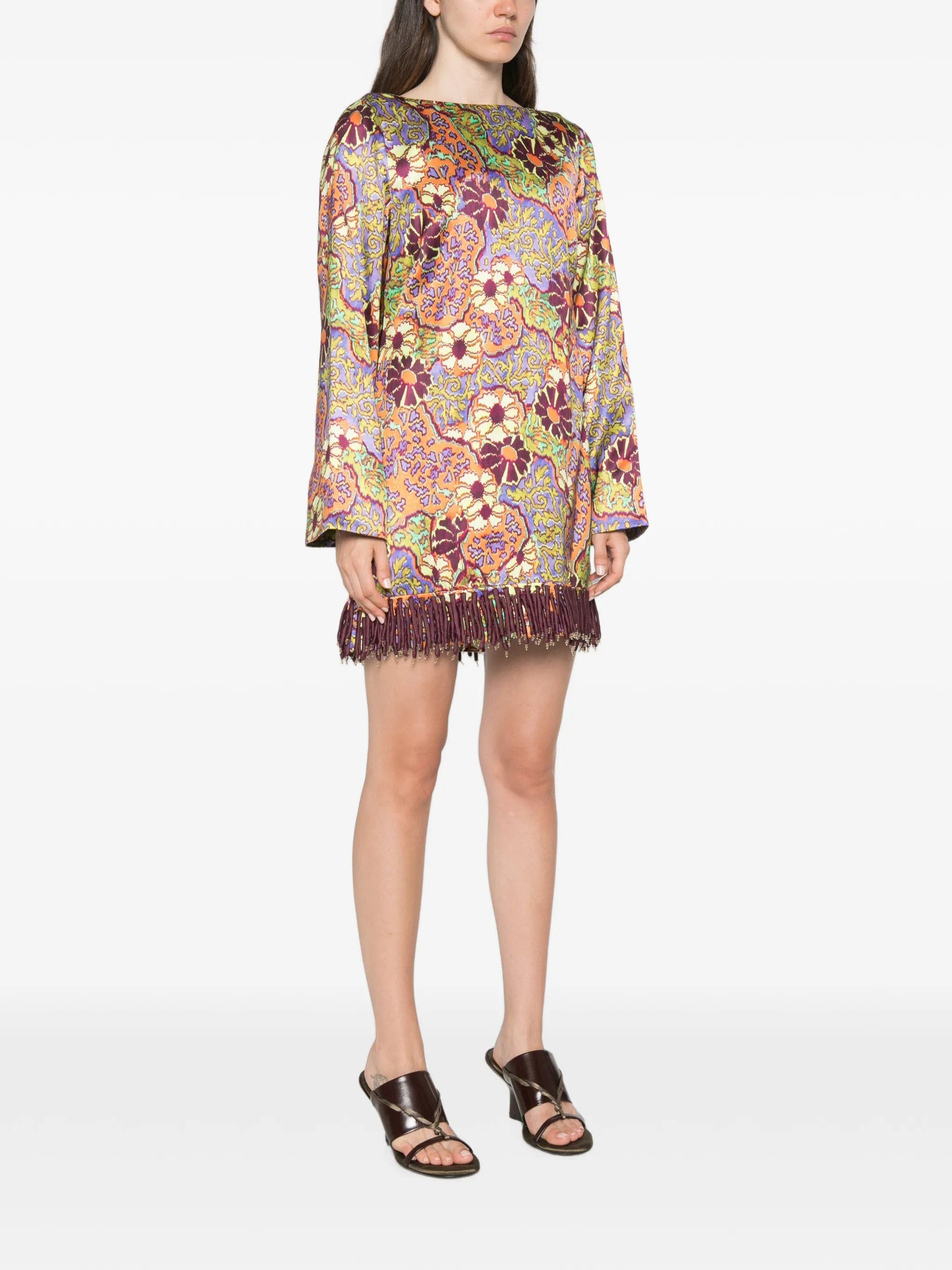 ALEMAIS Joanna fringe-trimmed mini dress