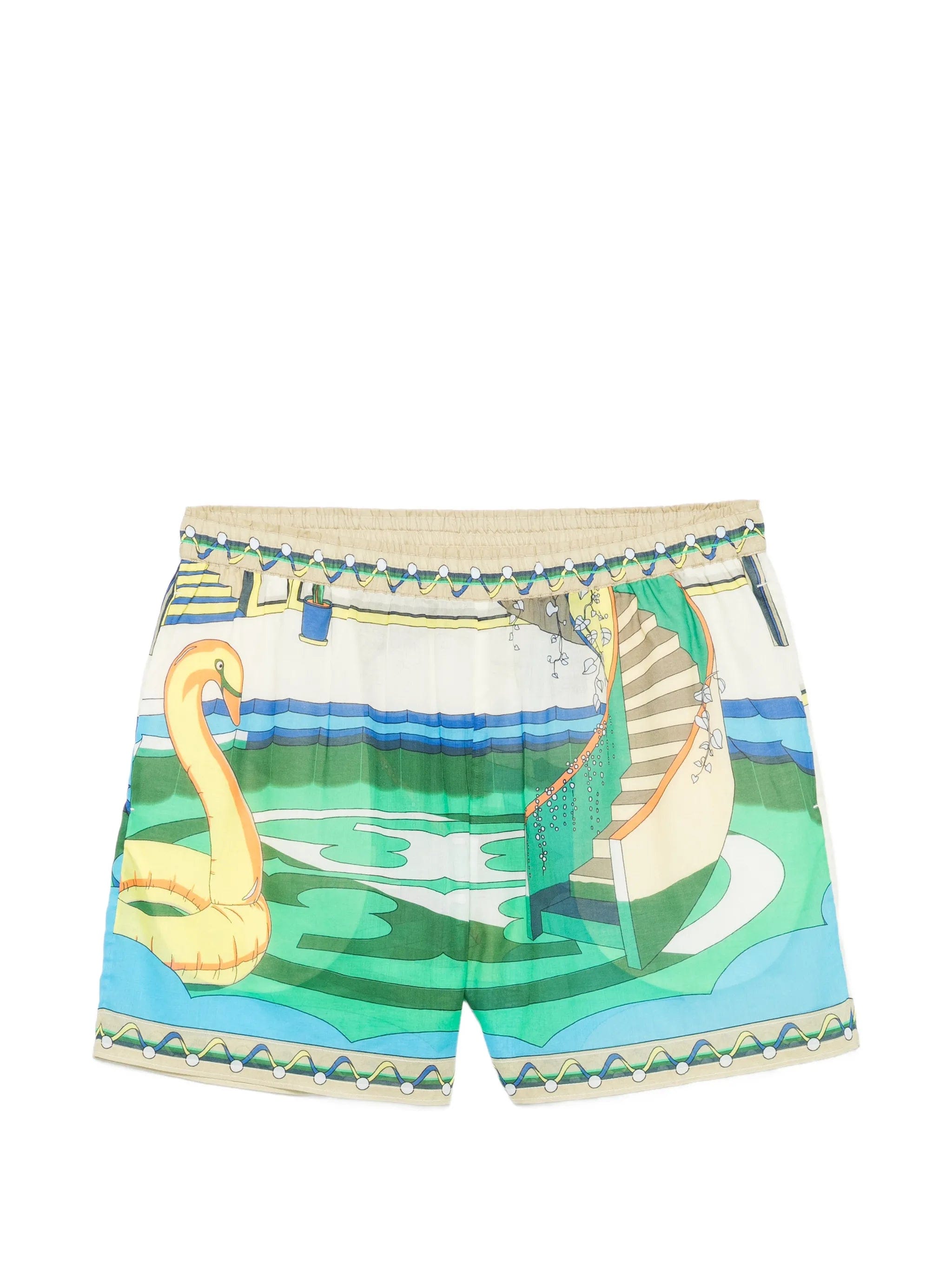 Tory Burch Camp pool-print shorts