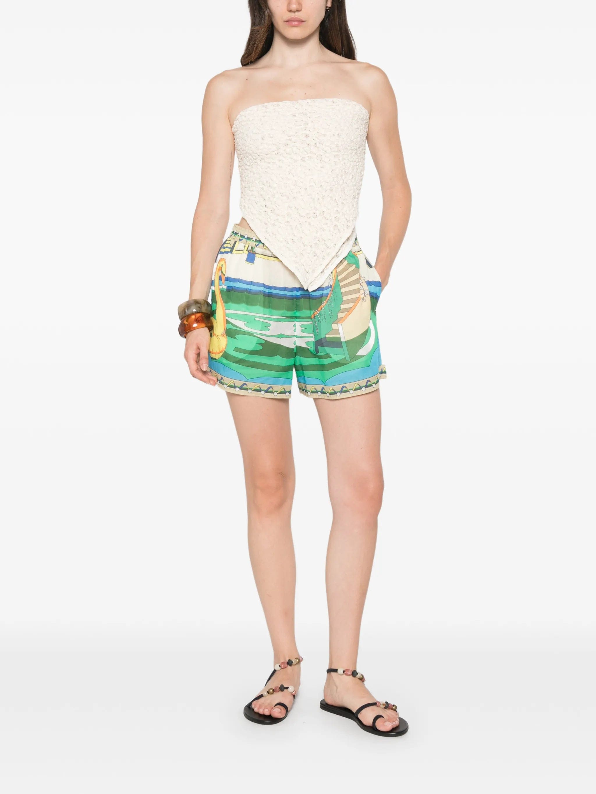 Tory Burch Camp pool-print shorts