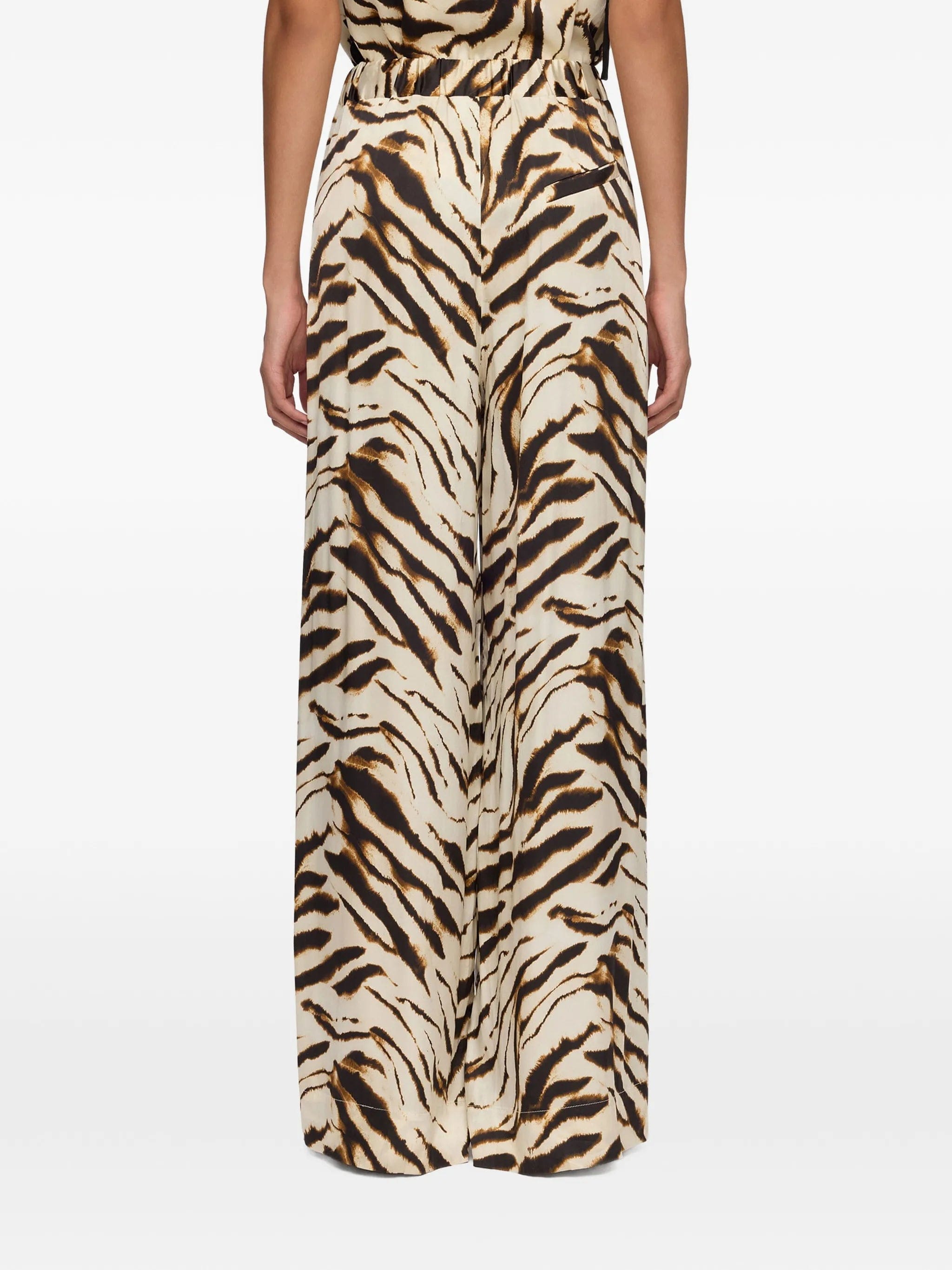 GANNI trousers in zebra satin