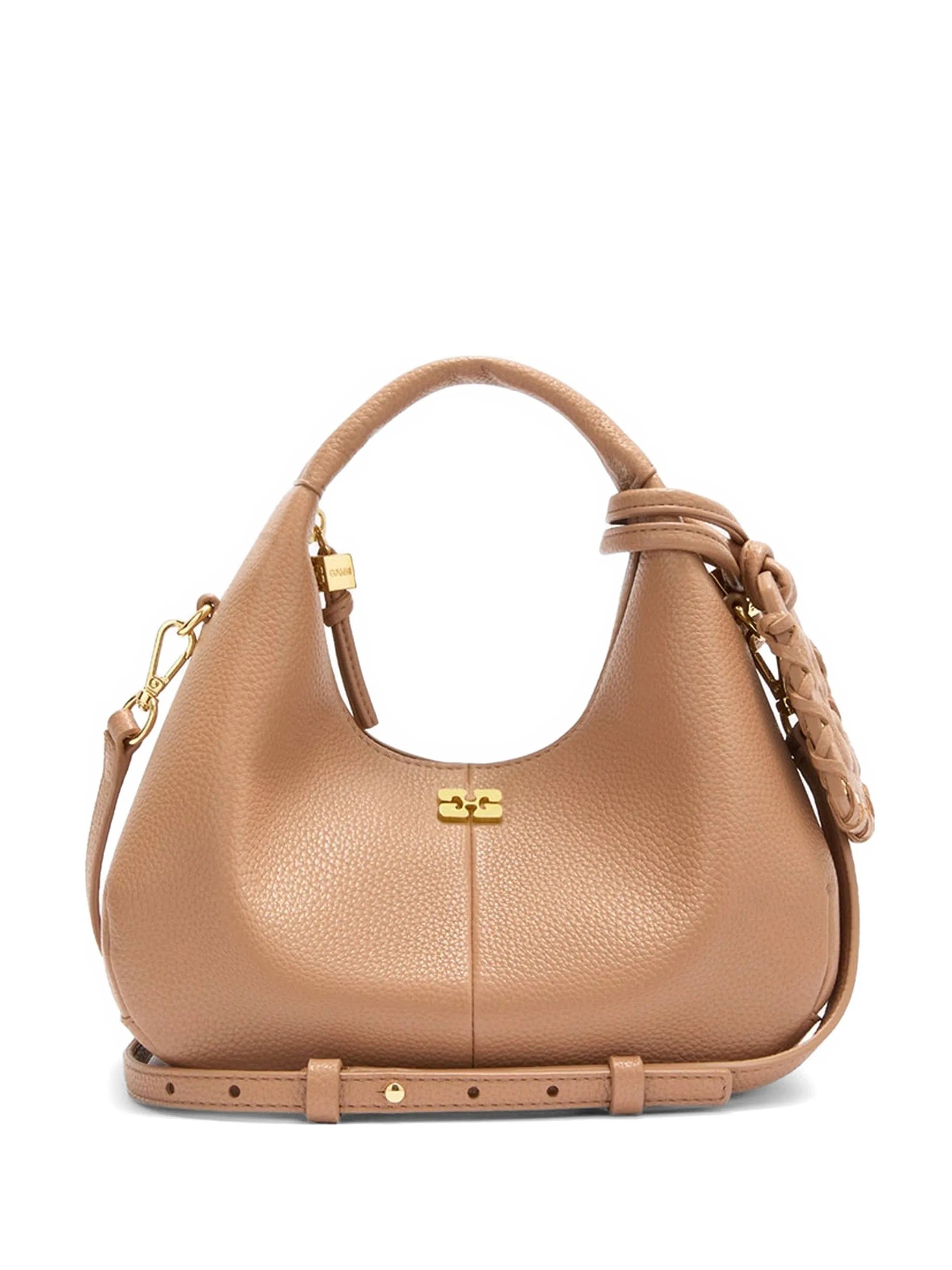 GANNI mini shoulder bag in brown