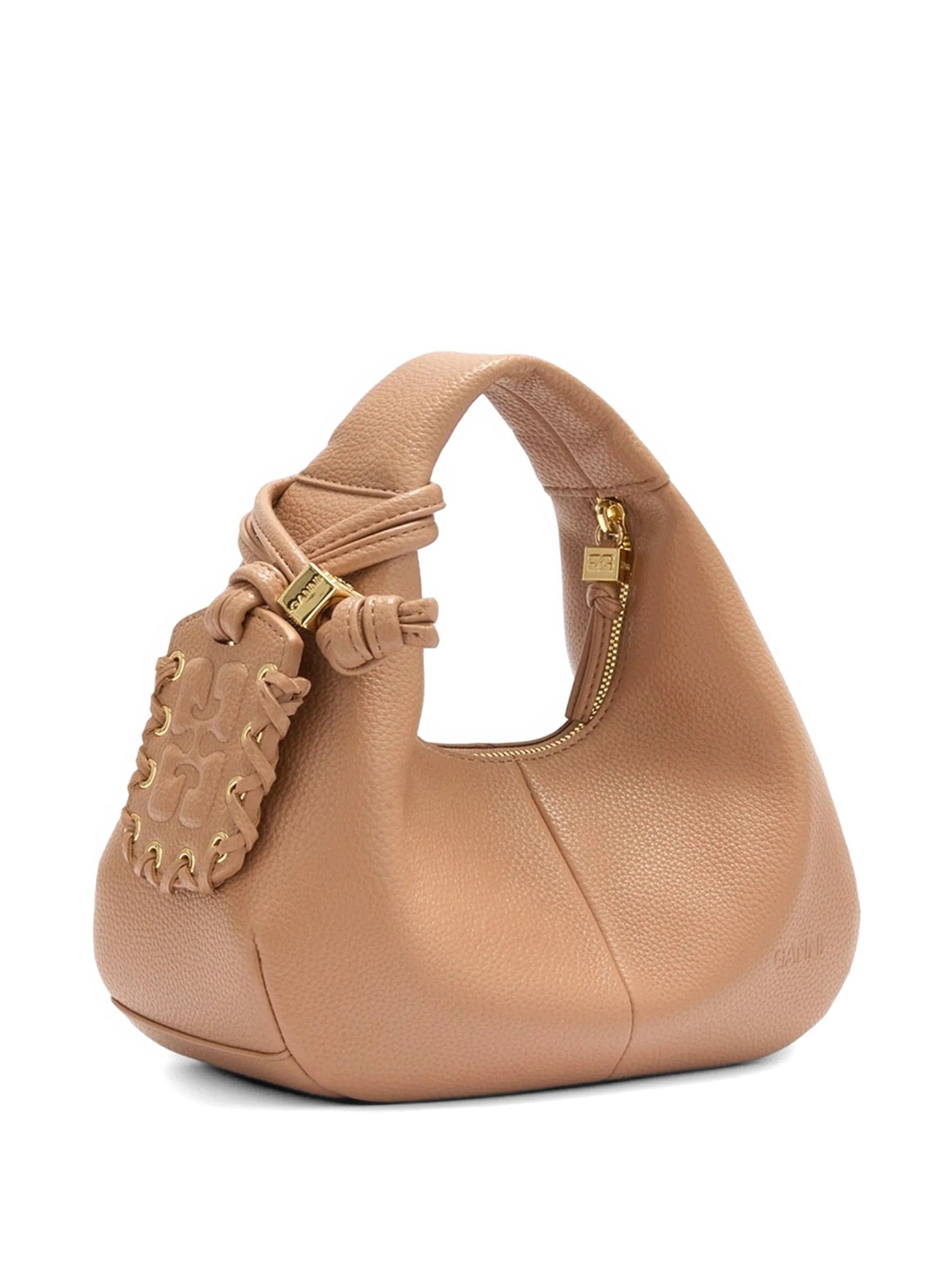 GANNI mini shoulder bag in brown
